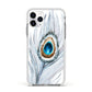 Peacock Apple iPhone 11 Pro in Silver with White Impact Case