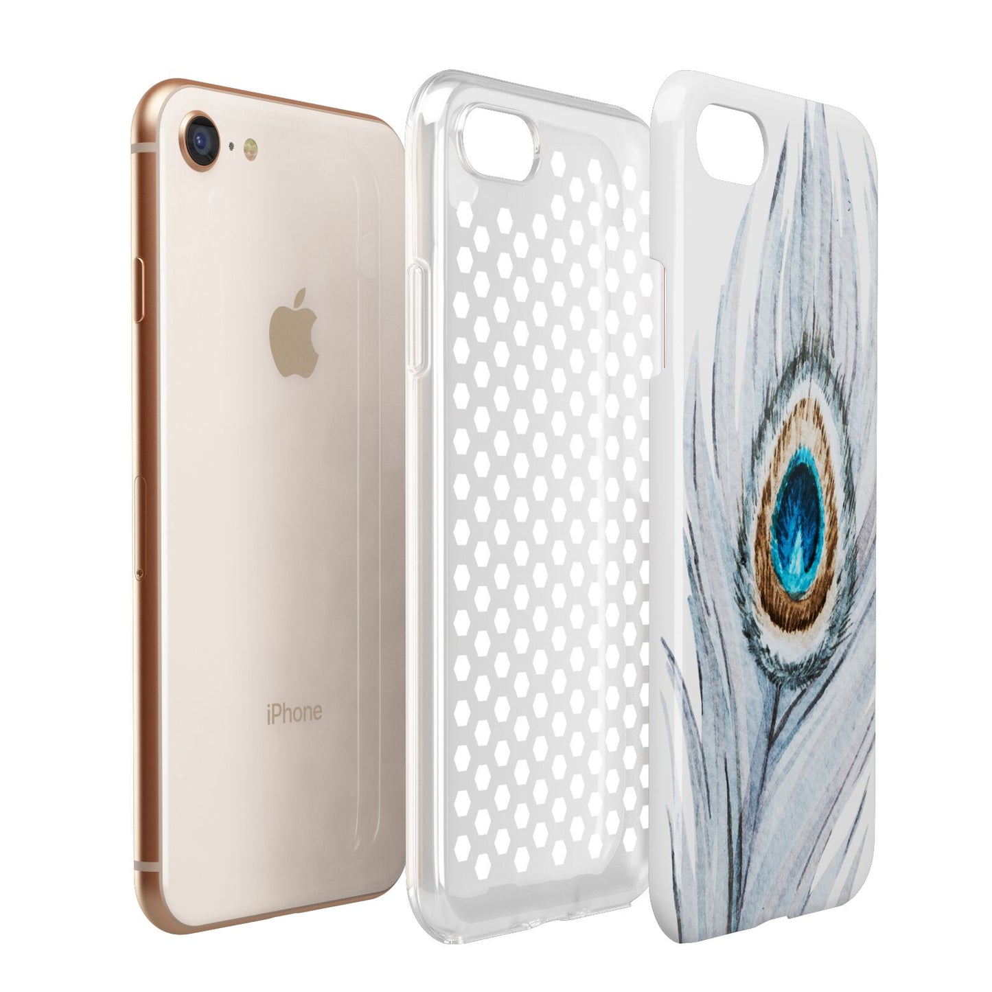 Peacock Apple iPhone 7 8 3D Tough Case Expanded View