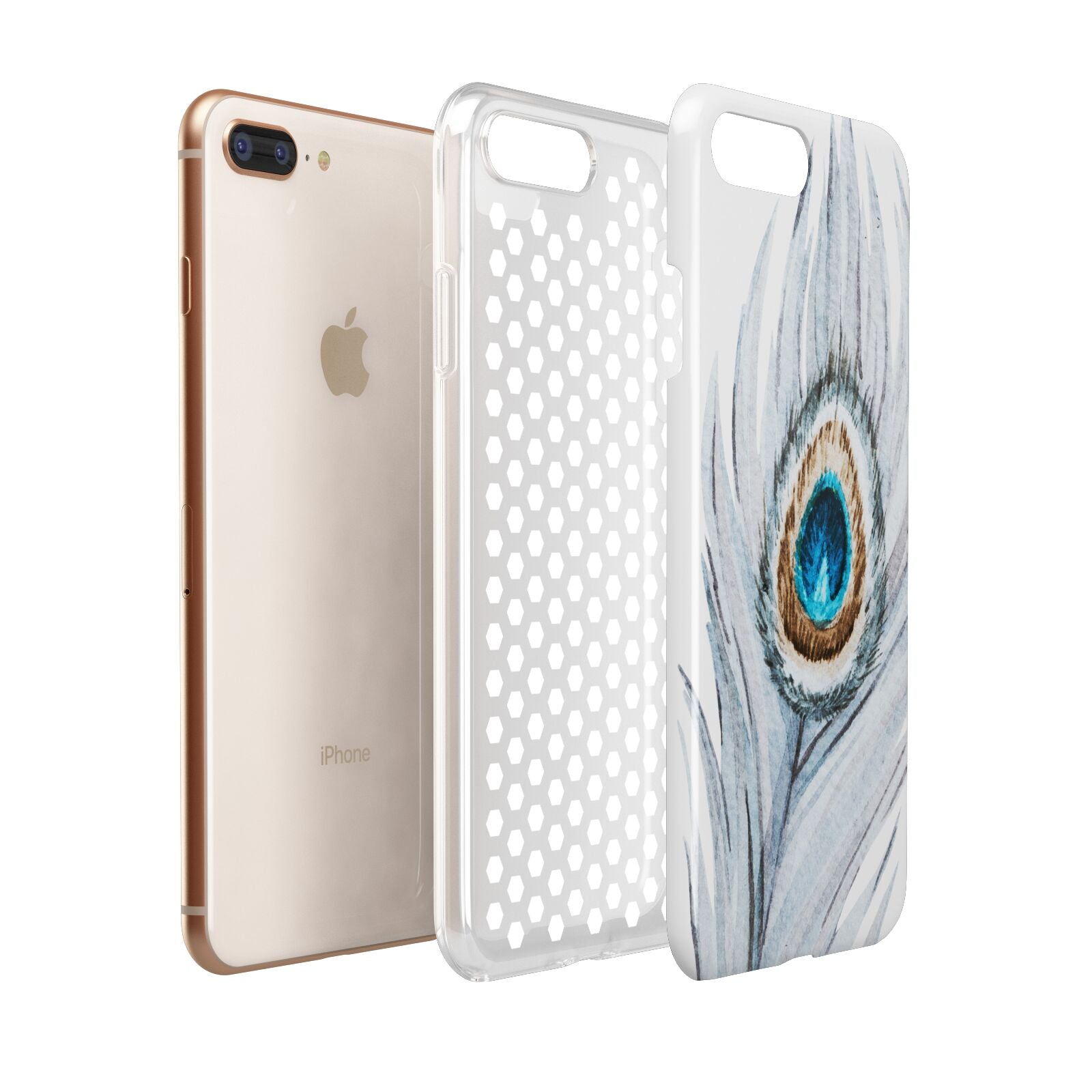 Peacock Apple iPhone 7 8 Plus 3D Tough Case Expanded View