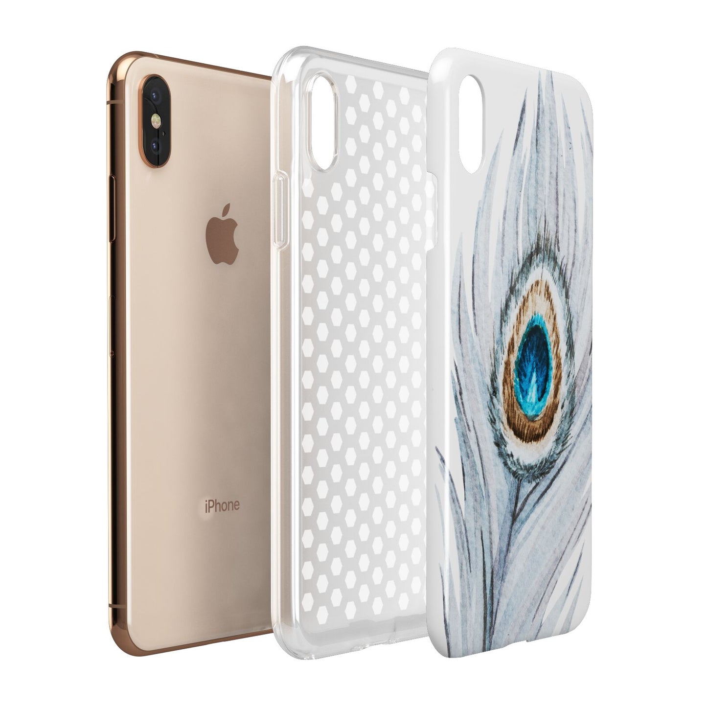 Peacock Apple iPhone Xs Max 3D Tough Case Expanded View