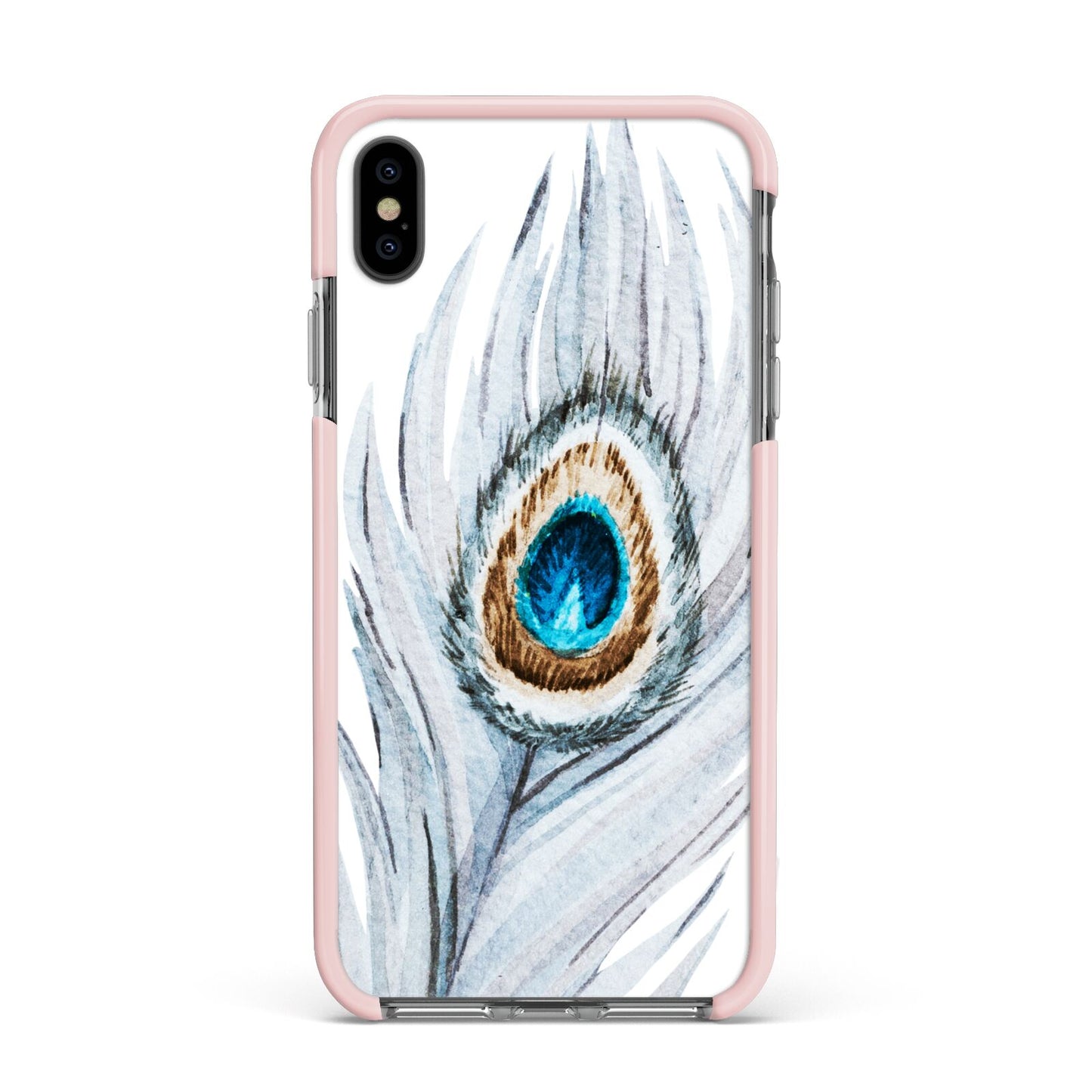 Peacock Apple iPhone Xs Max Impact Case Pink Edge on Black Phone