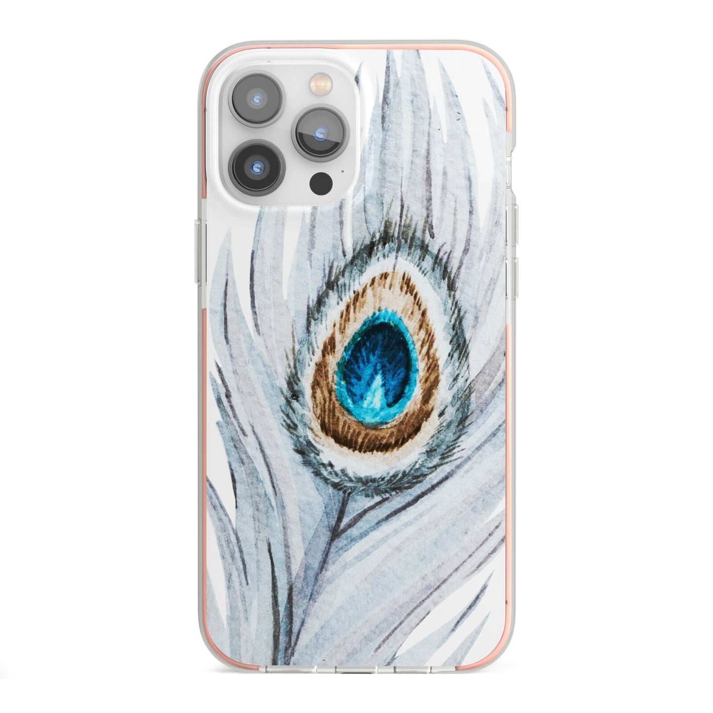 Peacock iPhone 13 Pro Max TPU Impact Case with Pink Edges