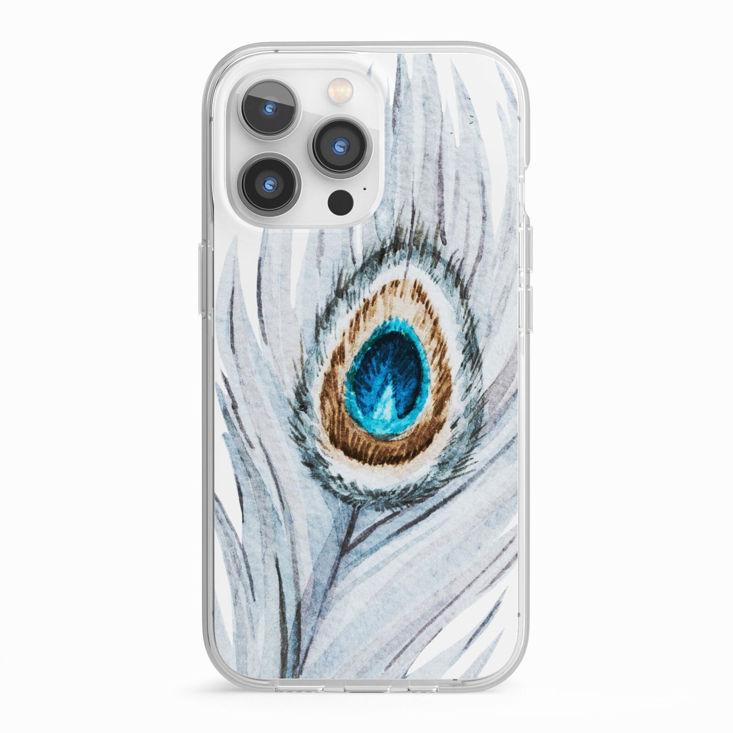 Peacock iPhone 13 Pro TPU Impact Case with White Edges