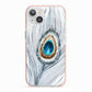 Peacock iPhone 13 TPU Impact Case with Pink Edges