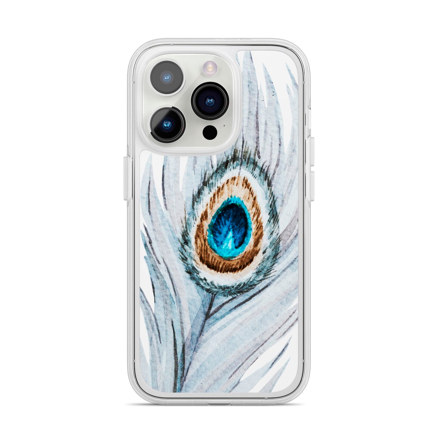 Peacock iPhone 14 Pro Clear Tough Case Silver