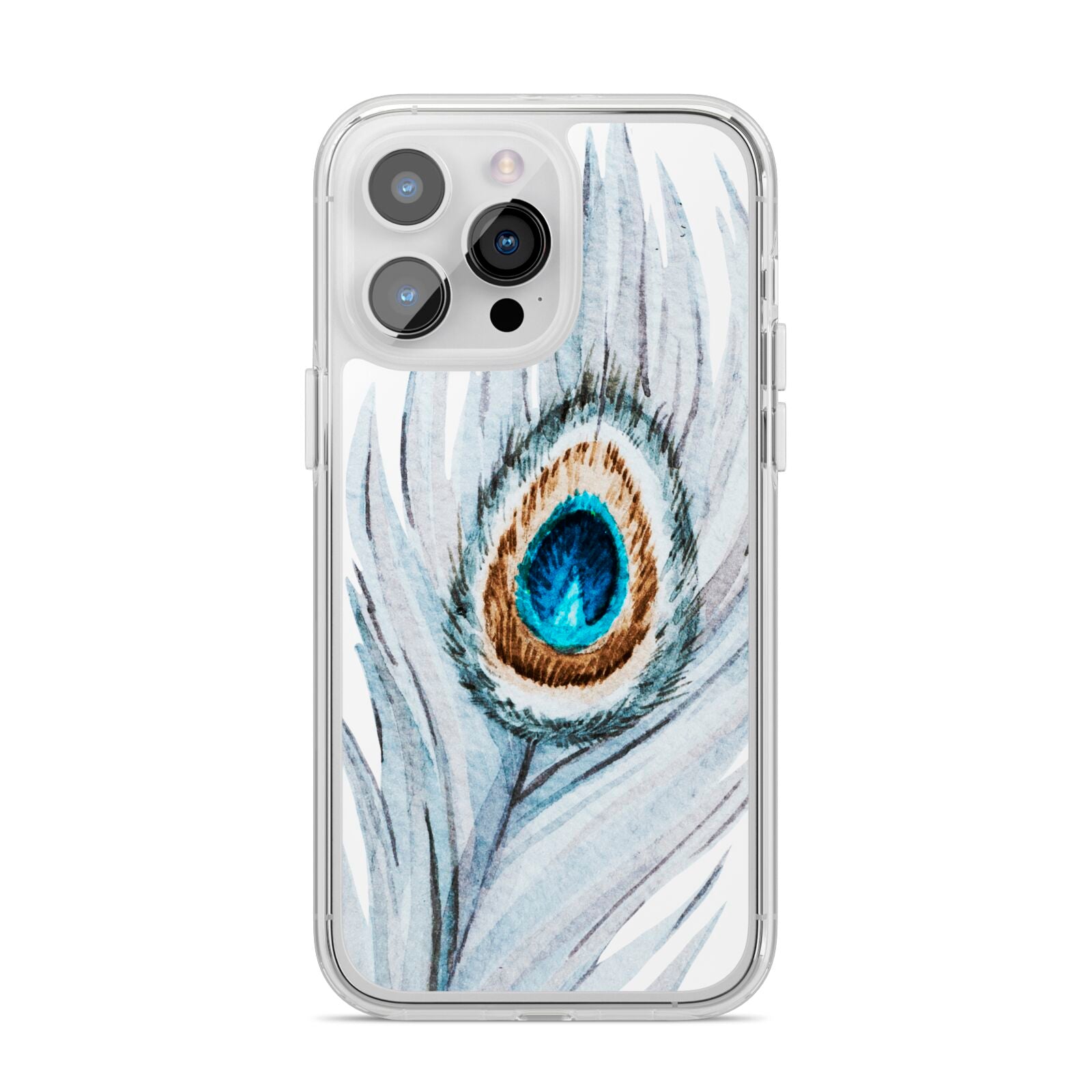 Peacock iPhone 14 Pro Max Clear Tough Case Silver