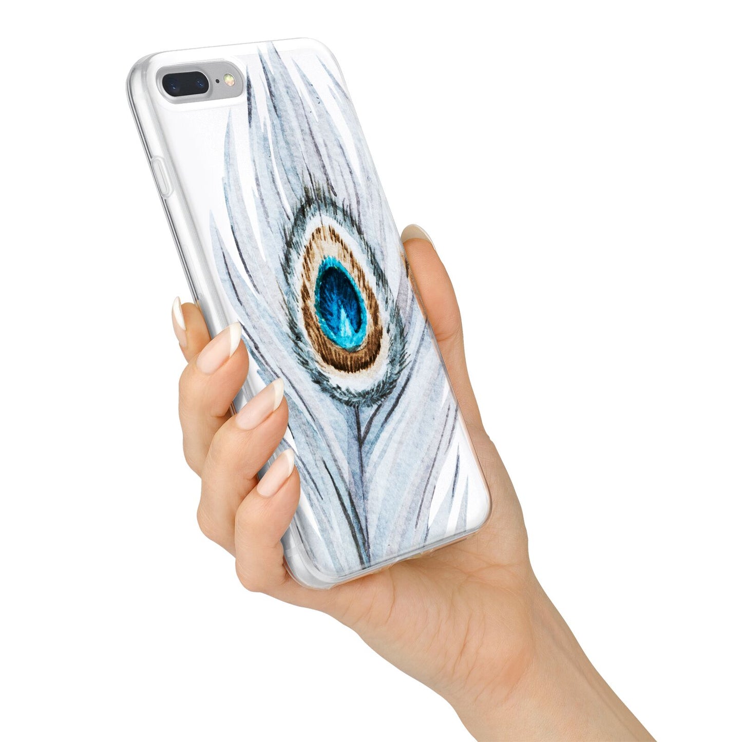 Peacock iPhone 7 Plus Bumper Case on Silver iPhone Alternative Image