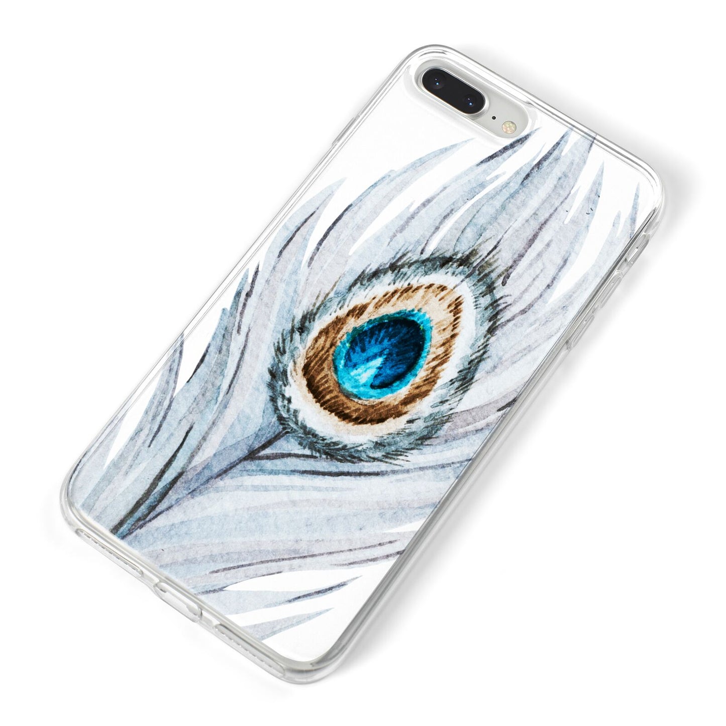 Peacock iPhone 8 Plus Bumper Case on Silver iPhone Alternative Image