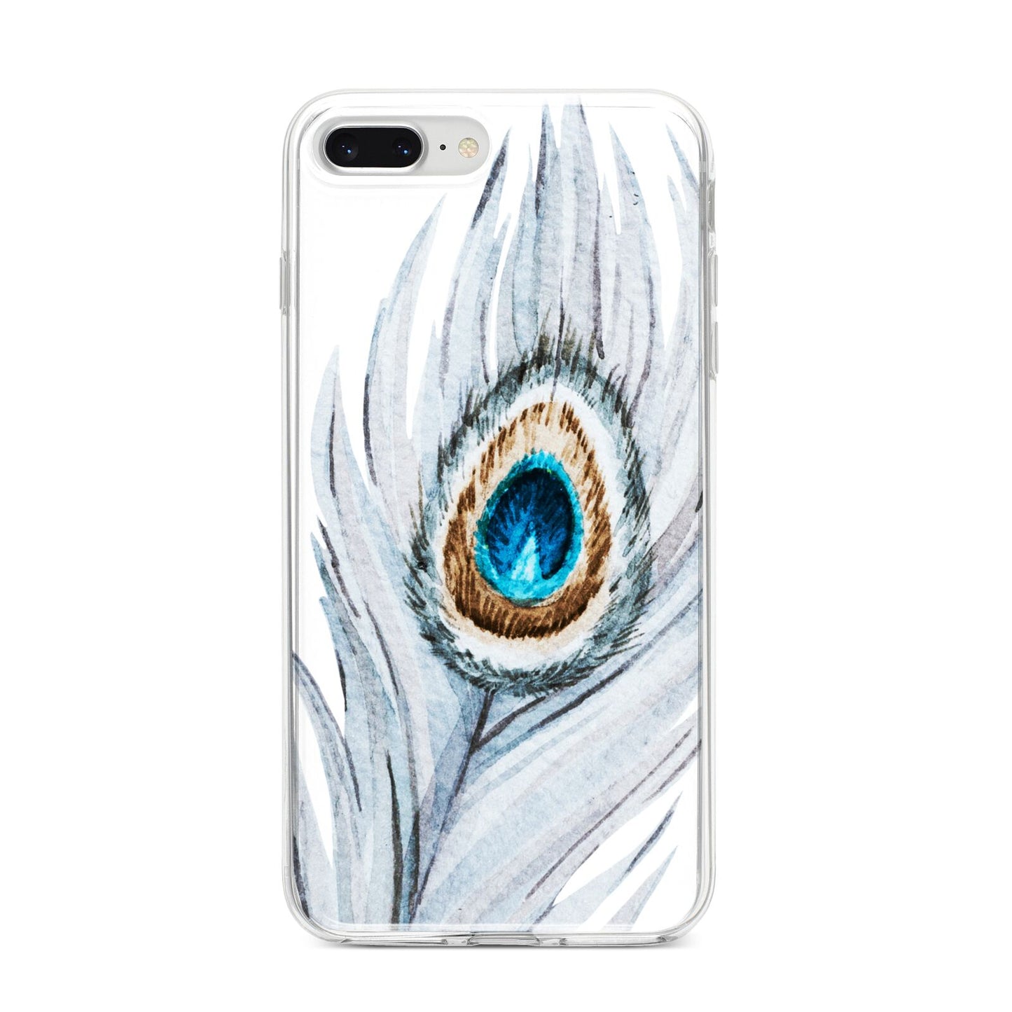 Peacock iPhone 8 Plus Bumper Case on Silver iPhone