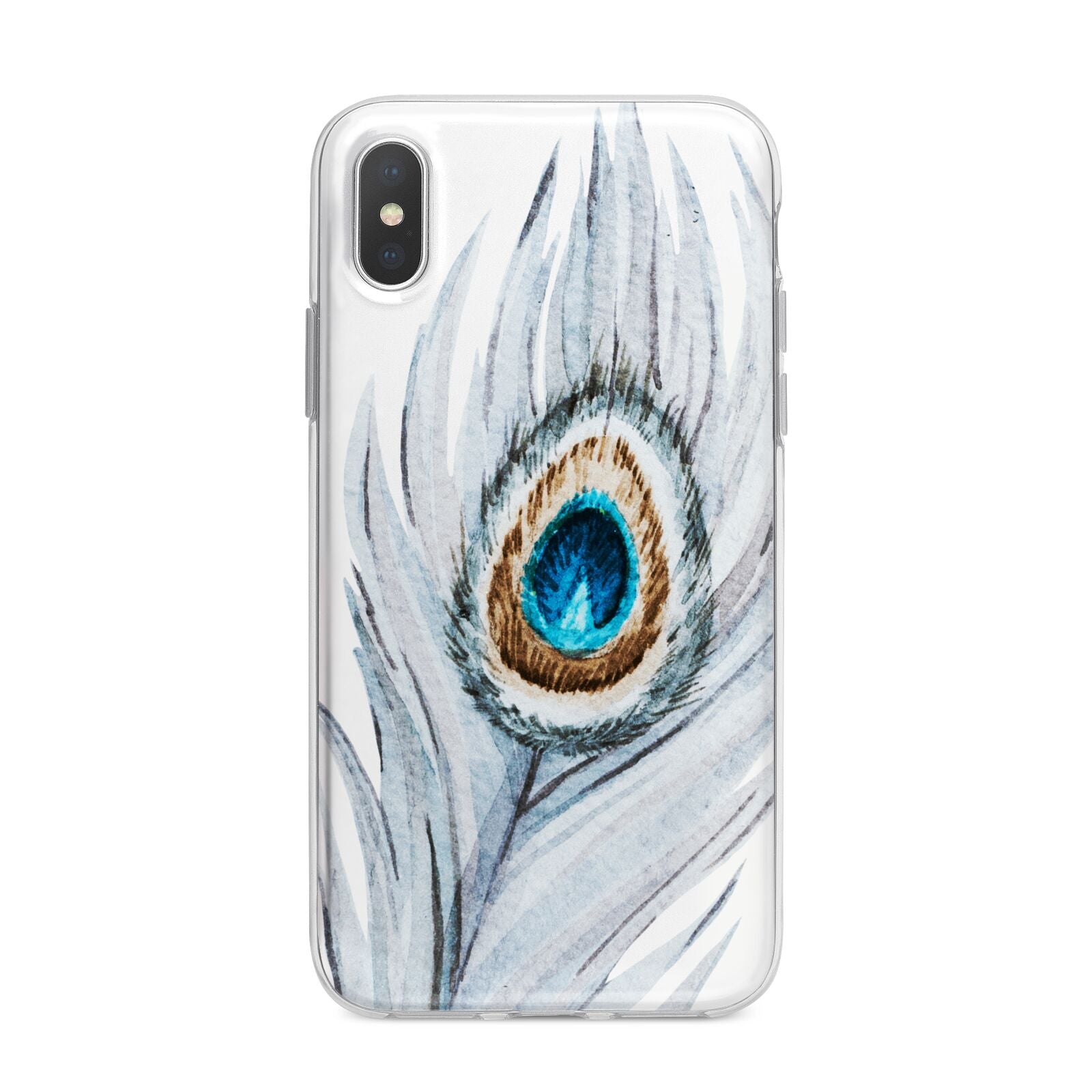 Peacock iPhone X Bumper Case on Silver iPhone Alternative Image 1