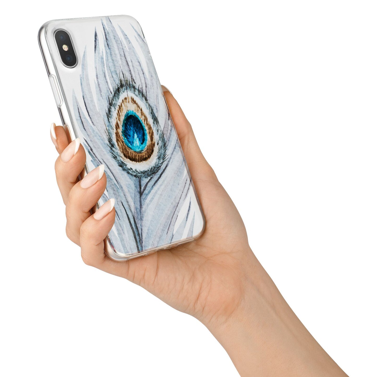 Peacock iPhone X Bumper Case on Silver iPhone Alternative Image 2