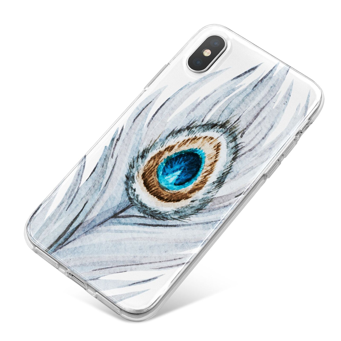 Peacock iPhone X Bumper Case on Silver iPhone