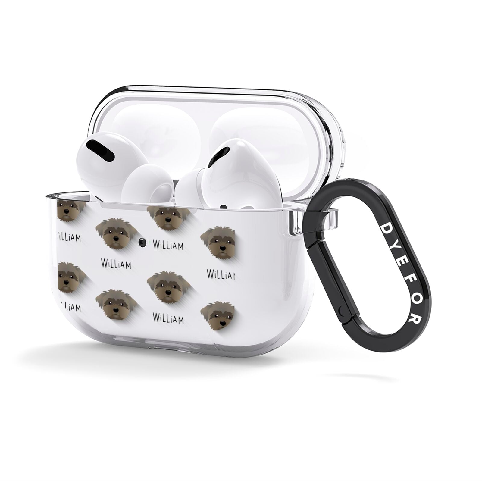 Peek a poo Icon with Name AirPods Clear Case 3rd Gen Side Image