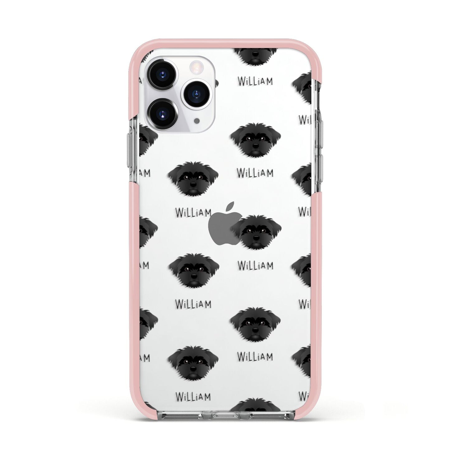 Peek a poo Icon with Name Apple iPhone 11 Pro in Silver with Pink Impact Case