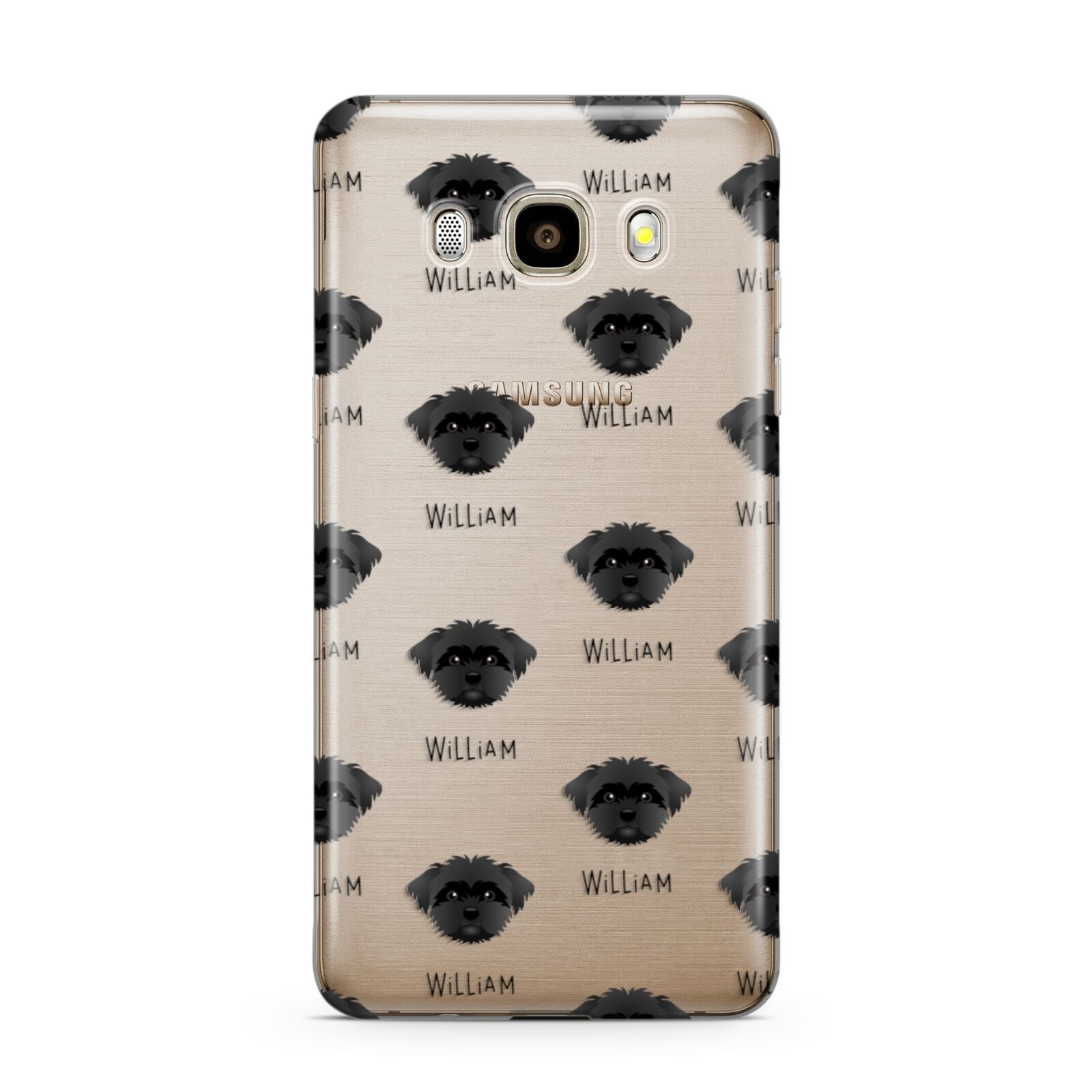 Peek a poo Icon with Name Samsung Galaxy J7 2016 Case on gold phone