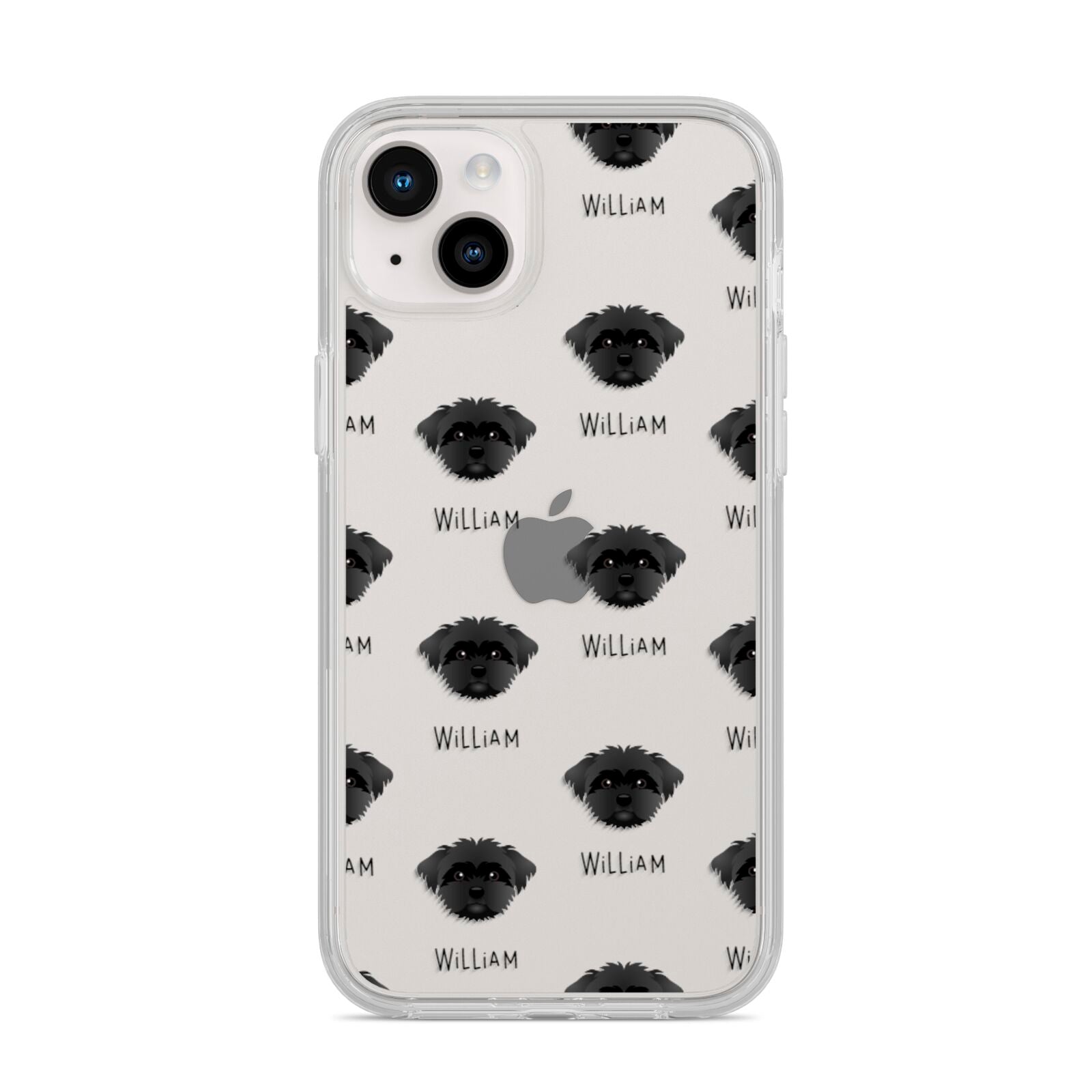 Peek a poo Icon with Name iPhone 14 Plus Clear Tough Case Starlight