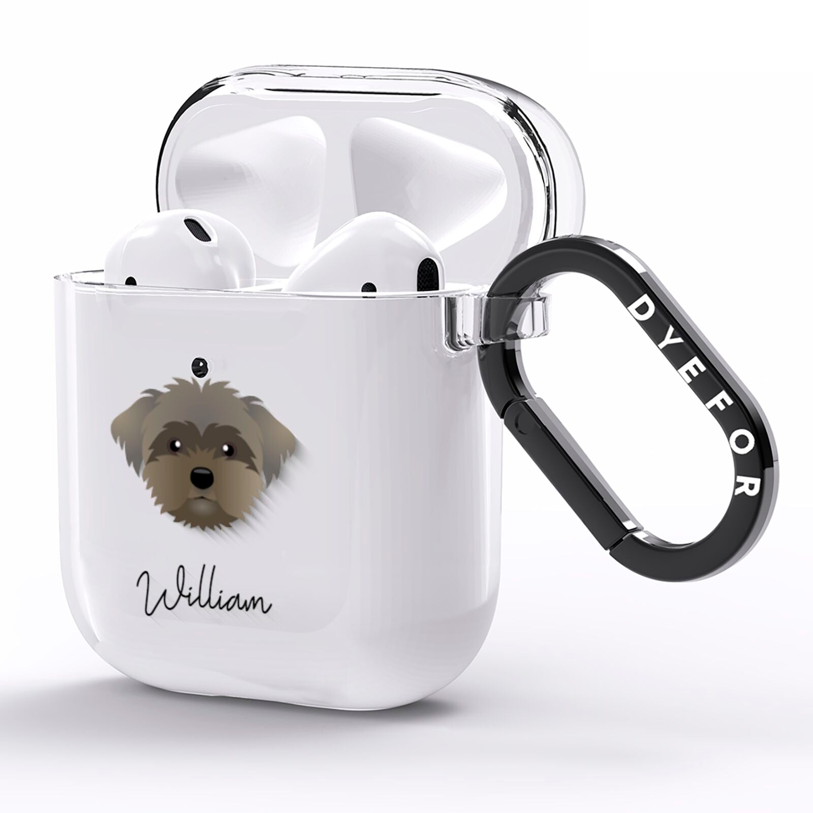 Peek a poo Personalised AirPods Clear Case Side Image