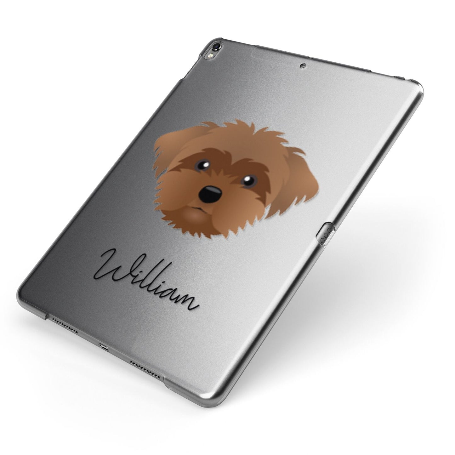 Peek a poo Personalised Apple iPad Case on Grey iPad Side View