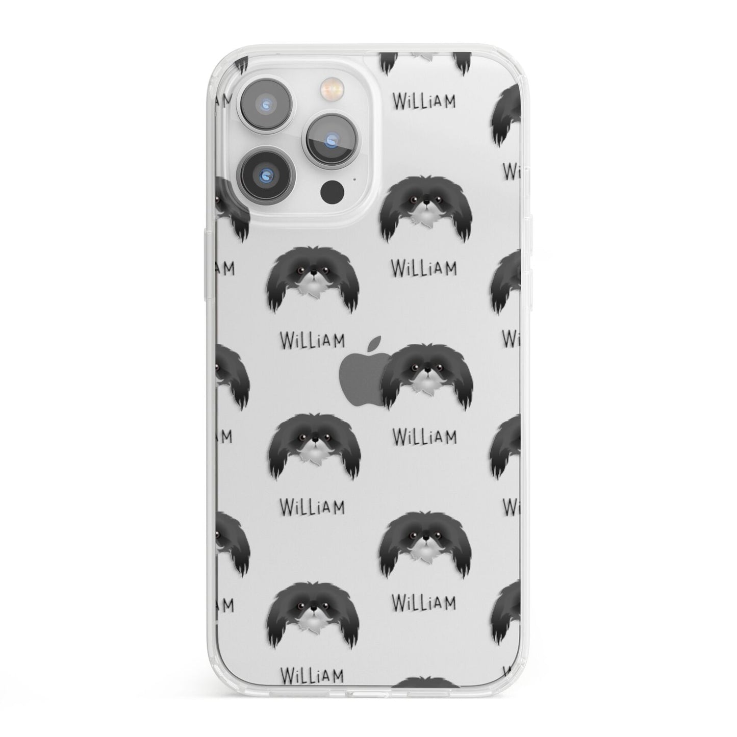 Pekingese Icon with Name iPhone 13 Pro Max Clear Bumper Case