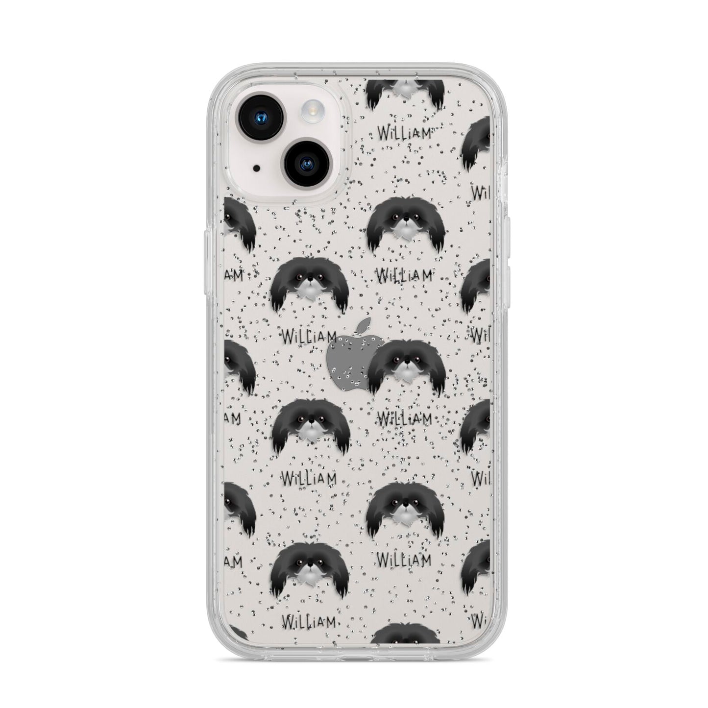 Pekingese Icon with Name iPhone 14 Plus Glitter Tough Case Starlight