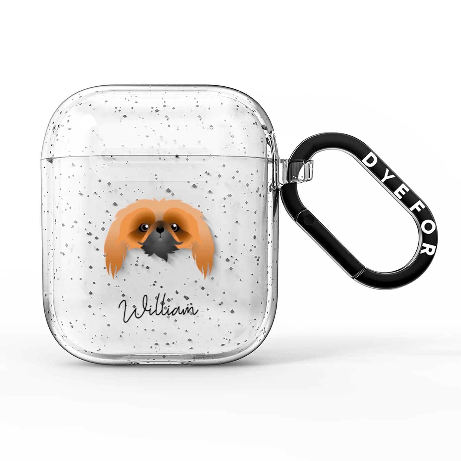 Pekingese Personalised AirPods Glitter Case