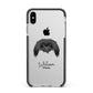 Pekingese Personalised Apple iPhone Xs Max Impact Case Black Edge on Silver Phone