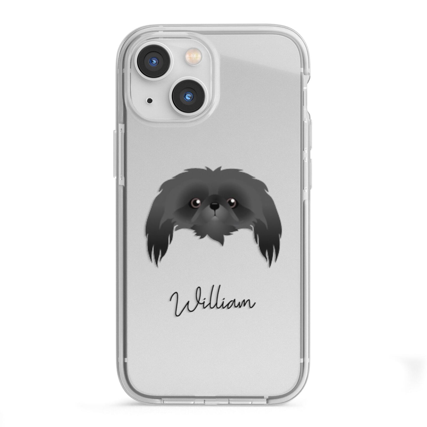 Pekingese Personalised iPhone 13 Mini TPU Impact Case with White Edges