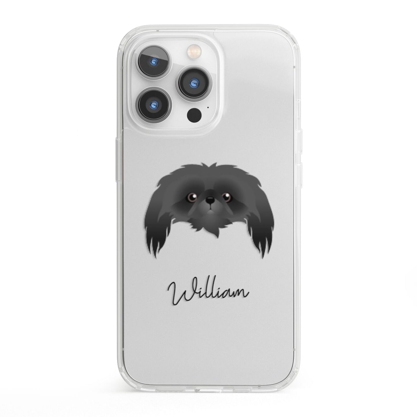 Pekingese Personalised iPhone 13 Pro Clear Bumper Case