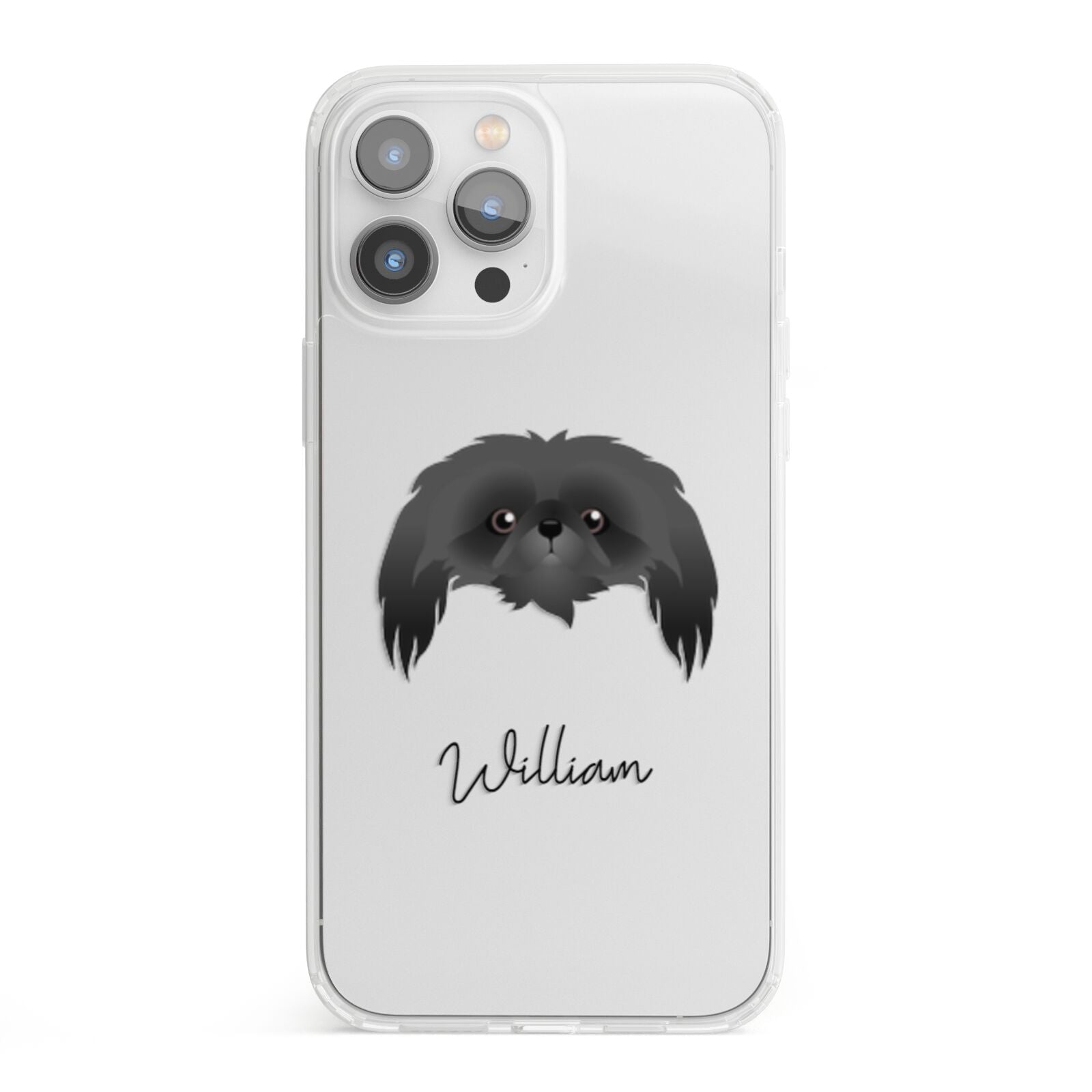 Pekingese Personalised iPhone 13 Pro Max Clear Bumper Case