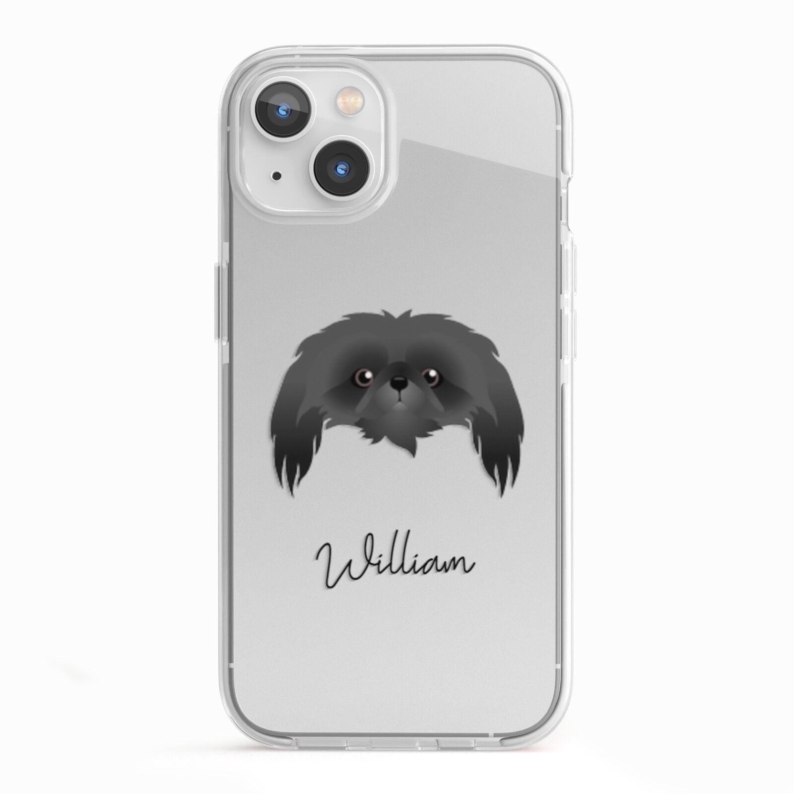 Pekingese Personalised iPhone 13 TPU Impact Case with White Edges