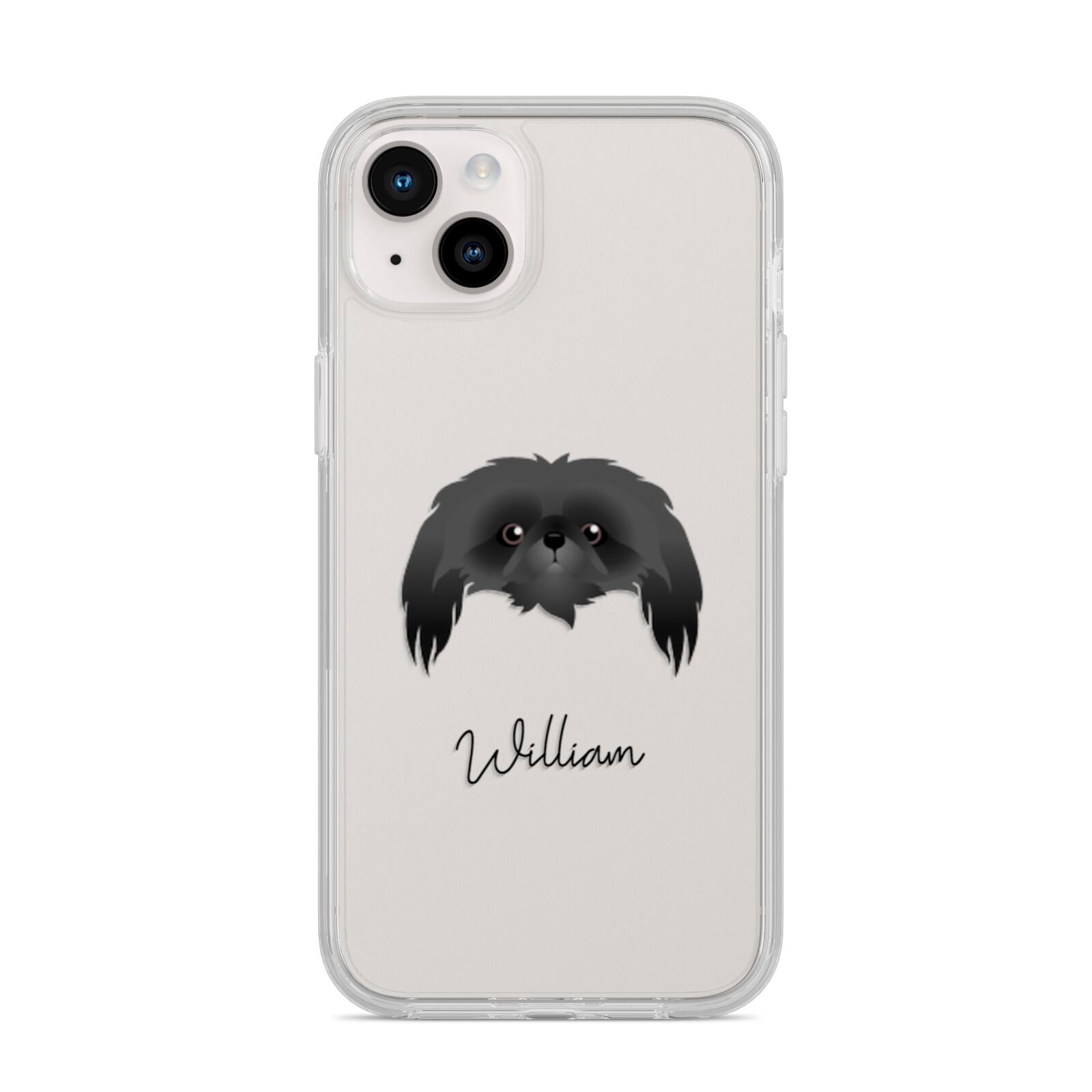 Pekingese Personalised iPhone 14 Plus Clear Tough Case Starlight