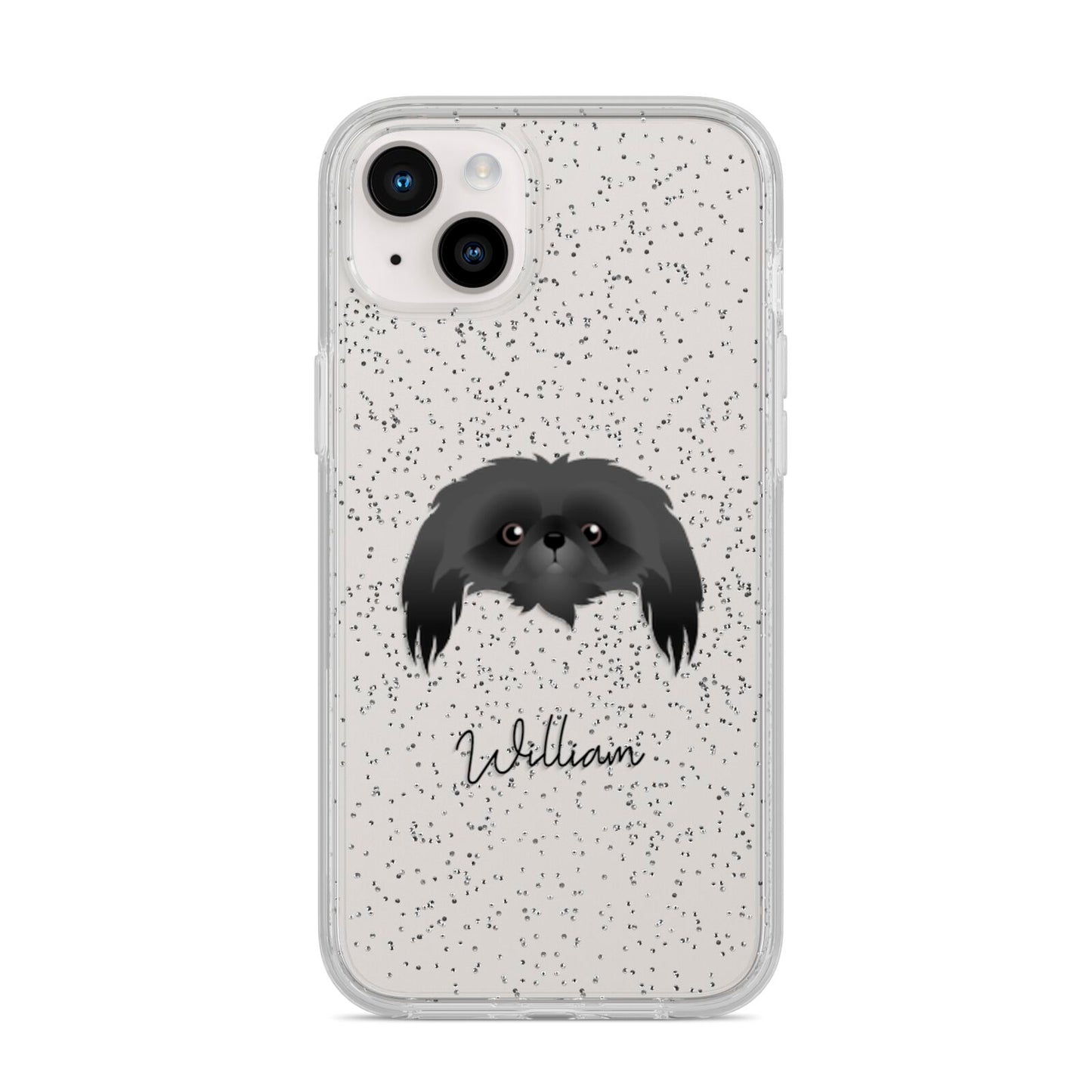 Pekingese Personalised iPhone 14 Plus Glitter Tough Case Starlight