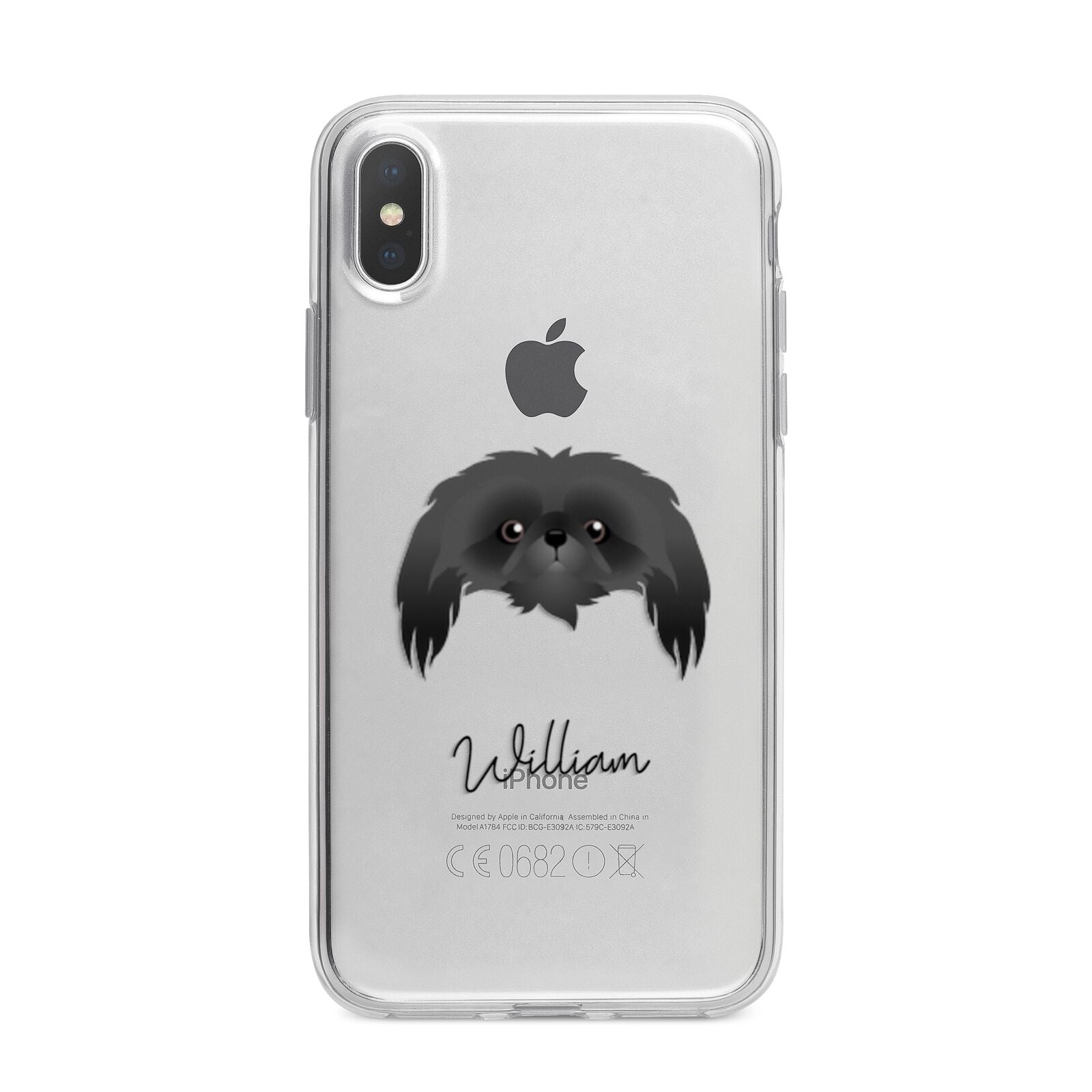 Pekingese Personalised iPhone X Bumper Case on Silver iPhone Alternative Image 1