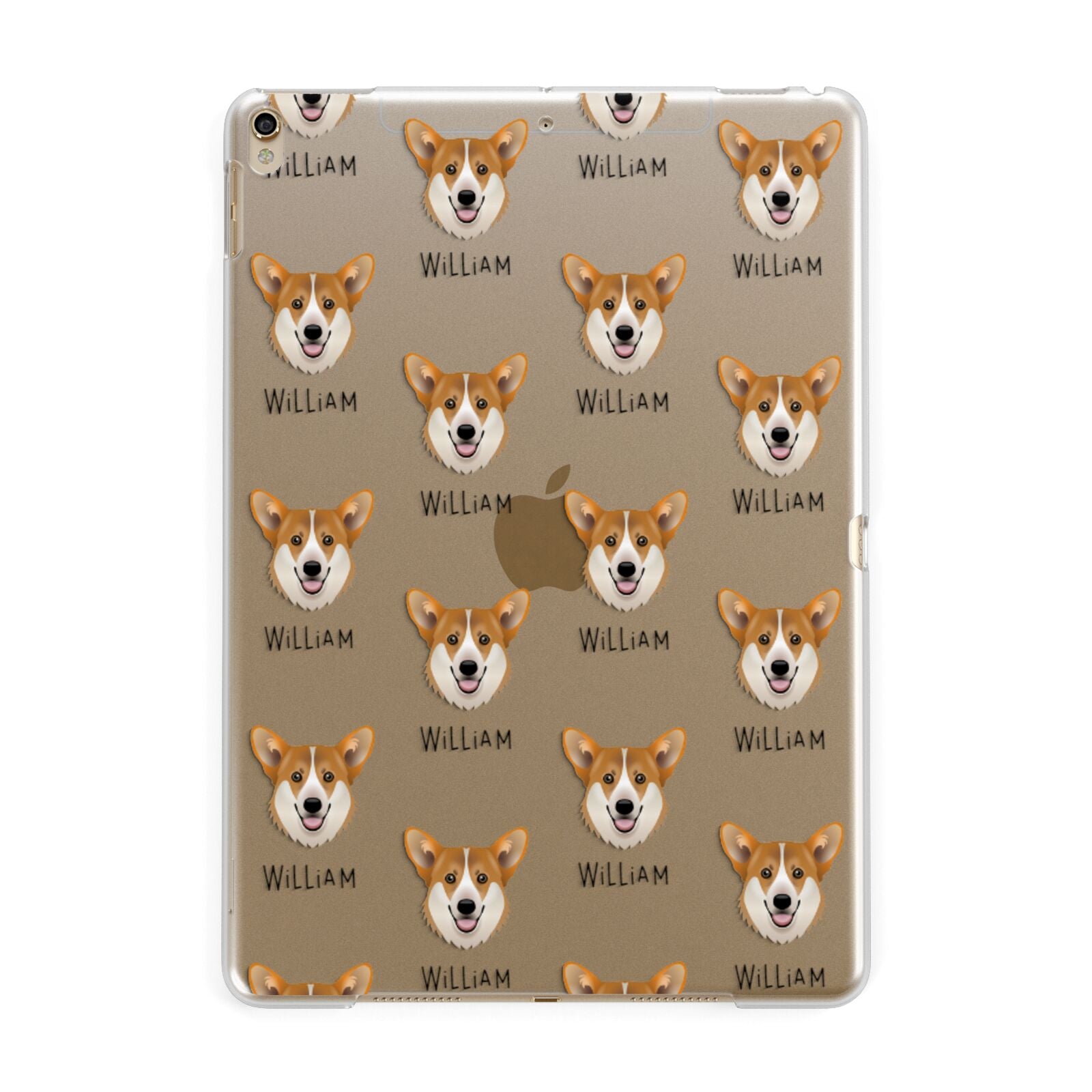 Pembroke Welsh Corgi Icon with Name Apple iPad Gold Case