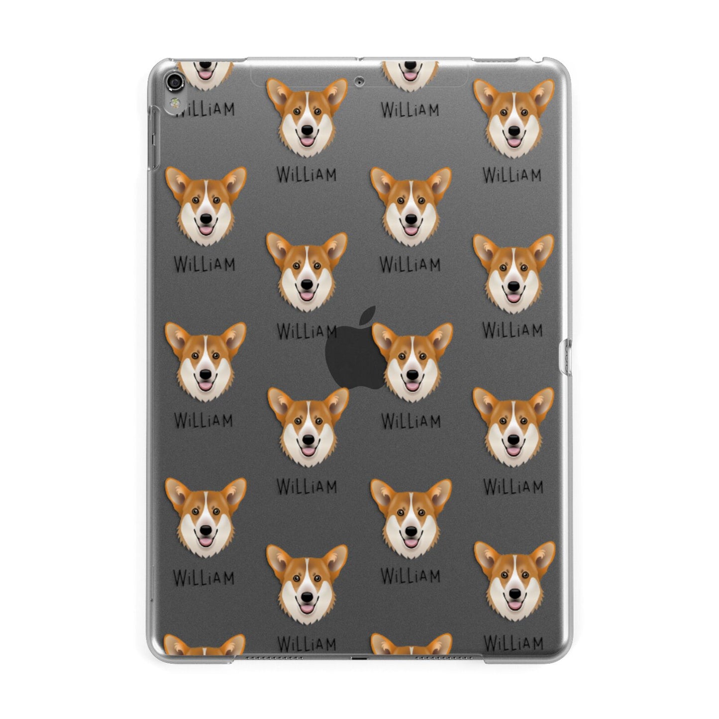 Pembroke Welsh Corgi Icon with Name Apple iPad Grey Case