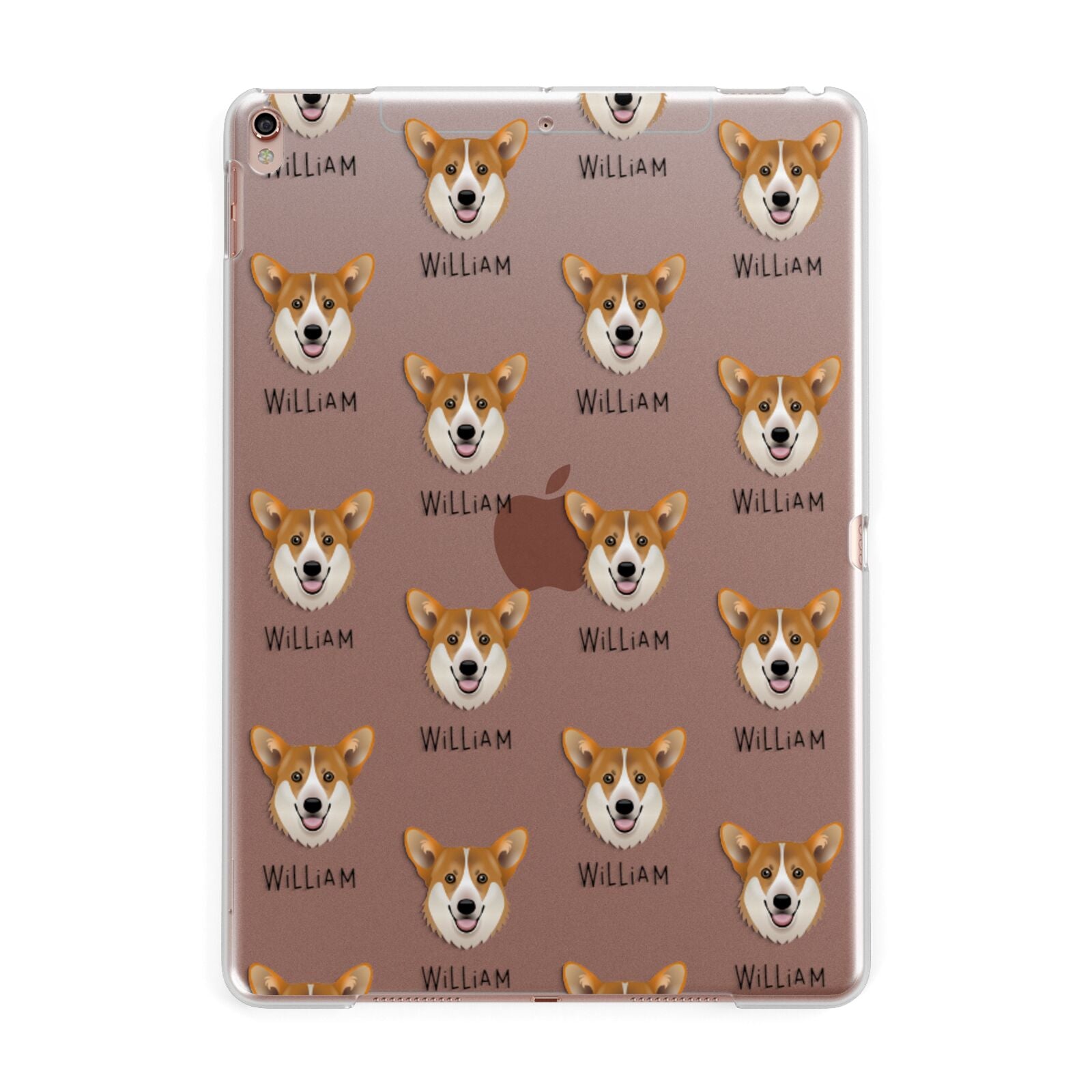 Pembroke Welsh Corgi Icon with Name Apple iPad Rose Gold Case