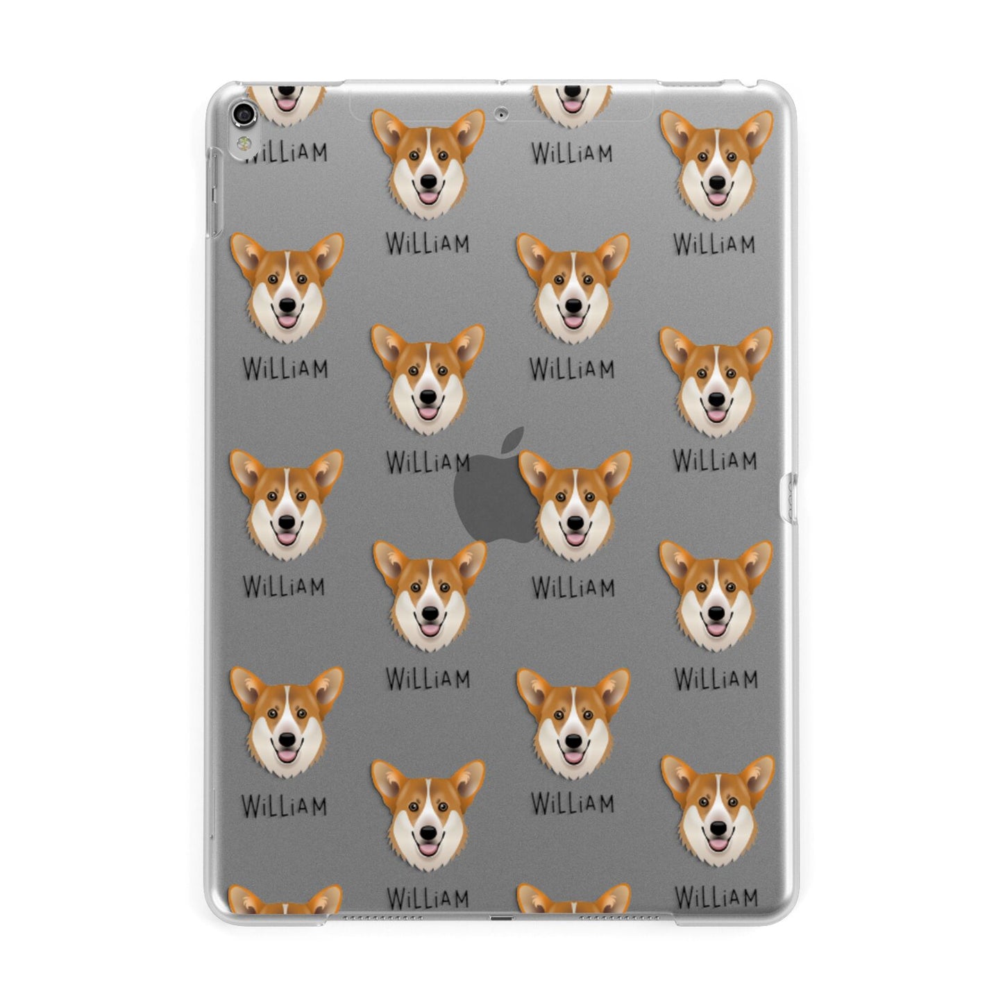 Pembroke Welsh Corgi Icon with Name Apple iPad Silver Case