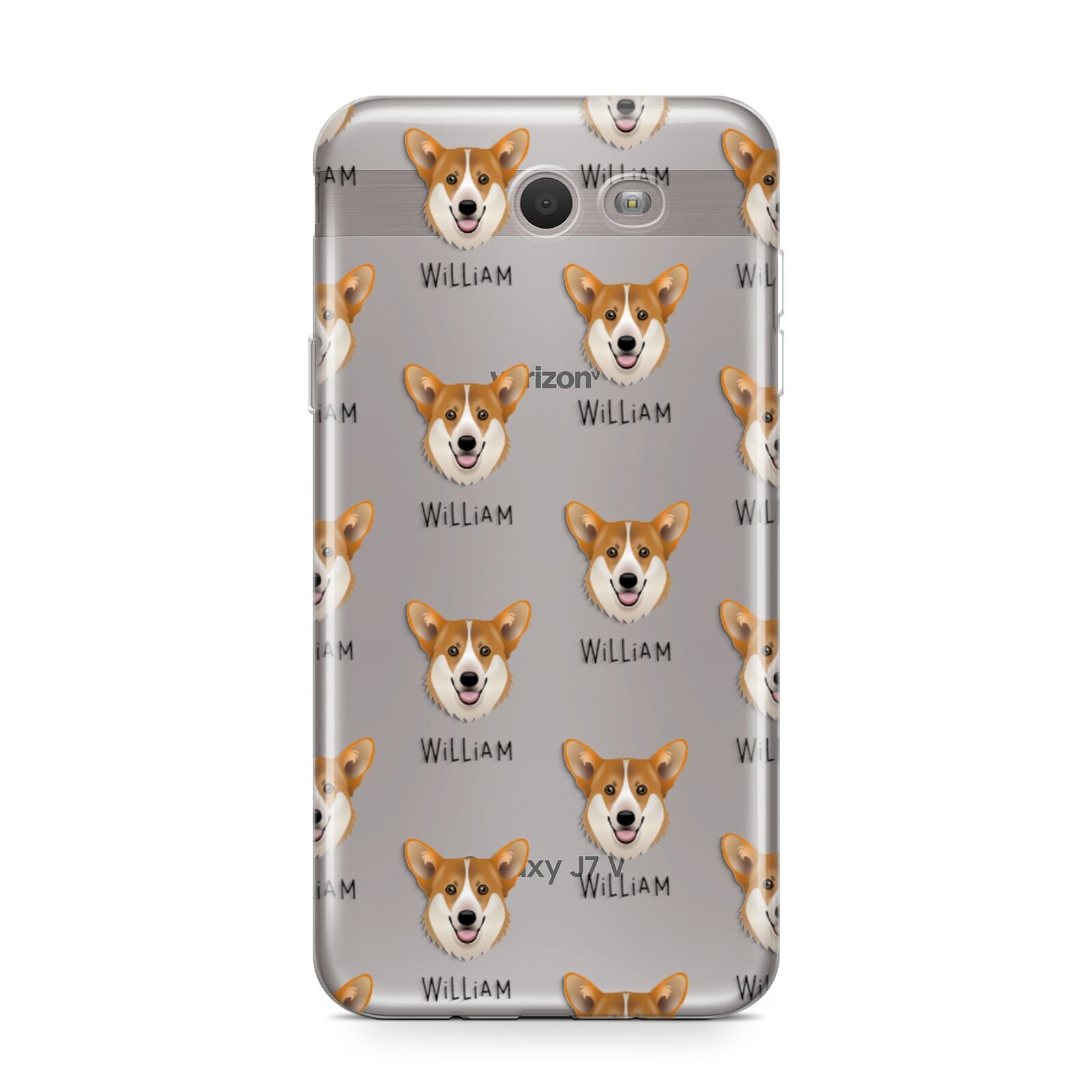 Pembroke Welsh Corgi Icon with Name Samsung Galaxy J7 2017 Case