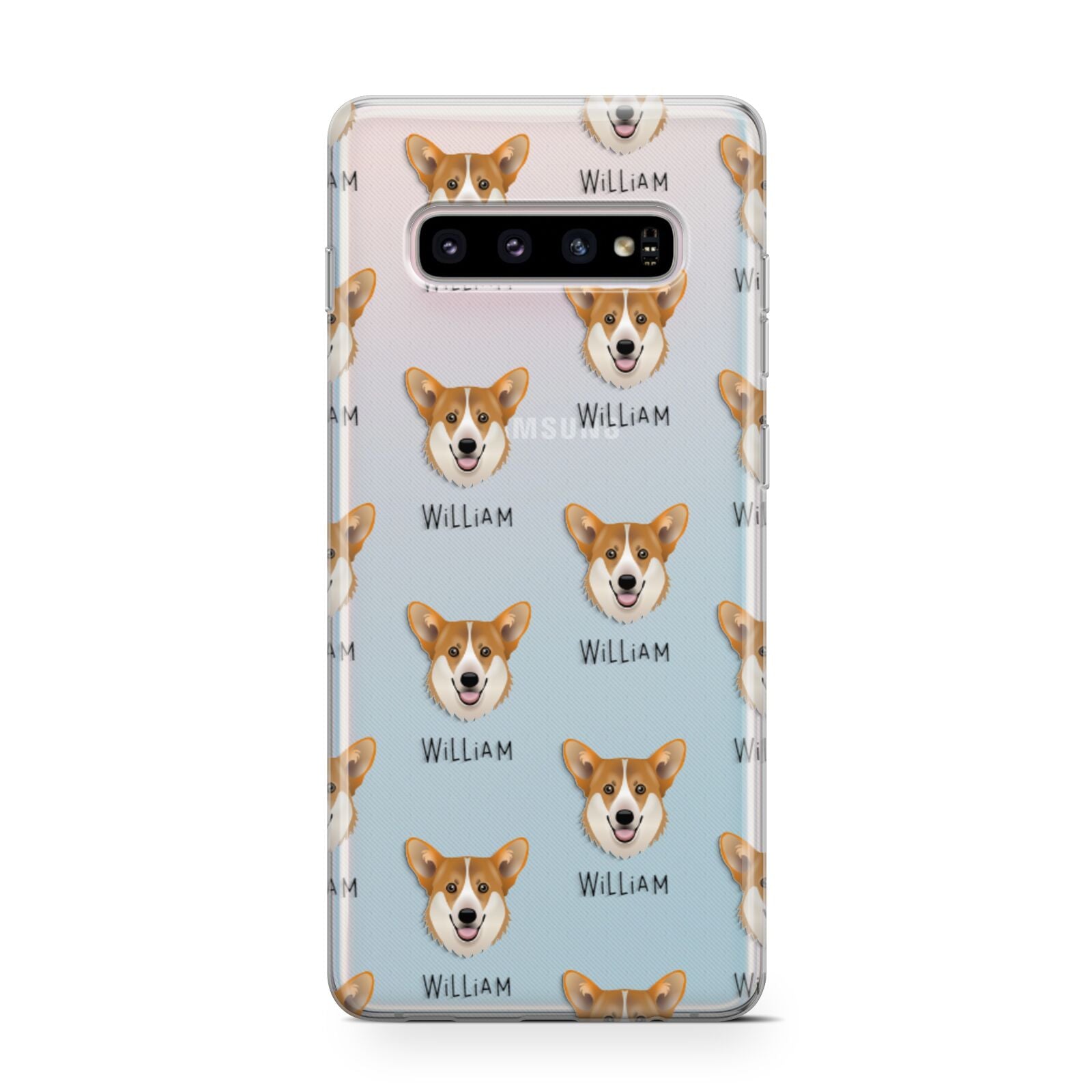 Pembroke Welsh Corgi Icon with Name Samsung Galaxy S10 Case