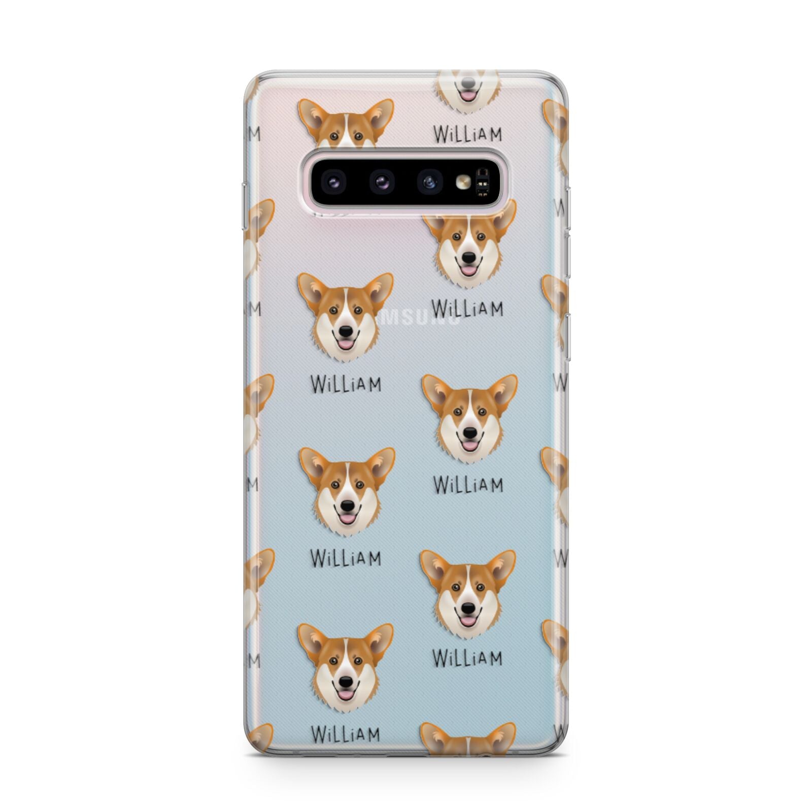 Pembroke Welsh Corgi Icon with Name Samsung Galaxy S10 Plus Case