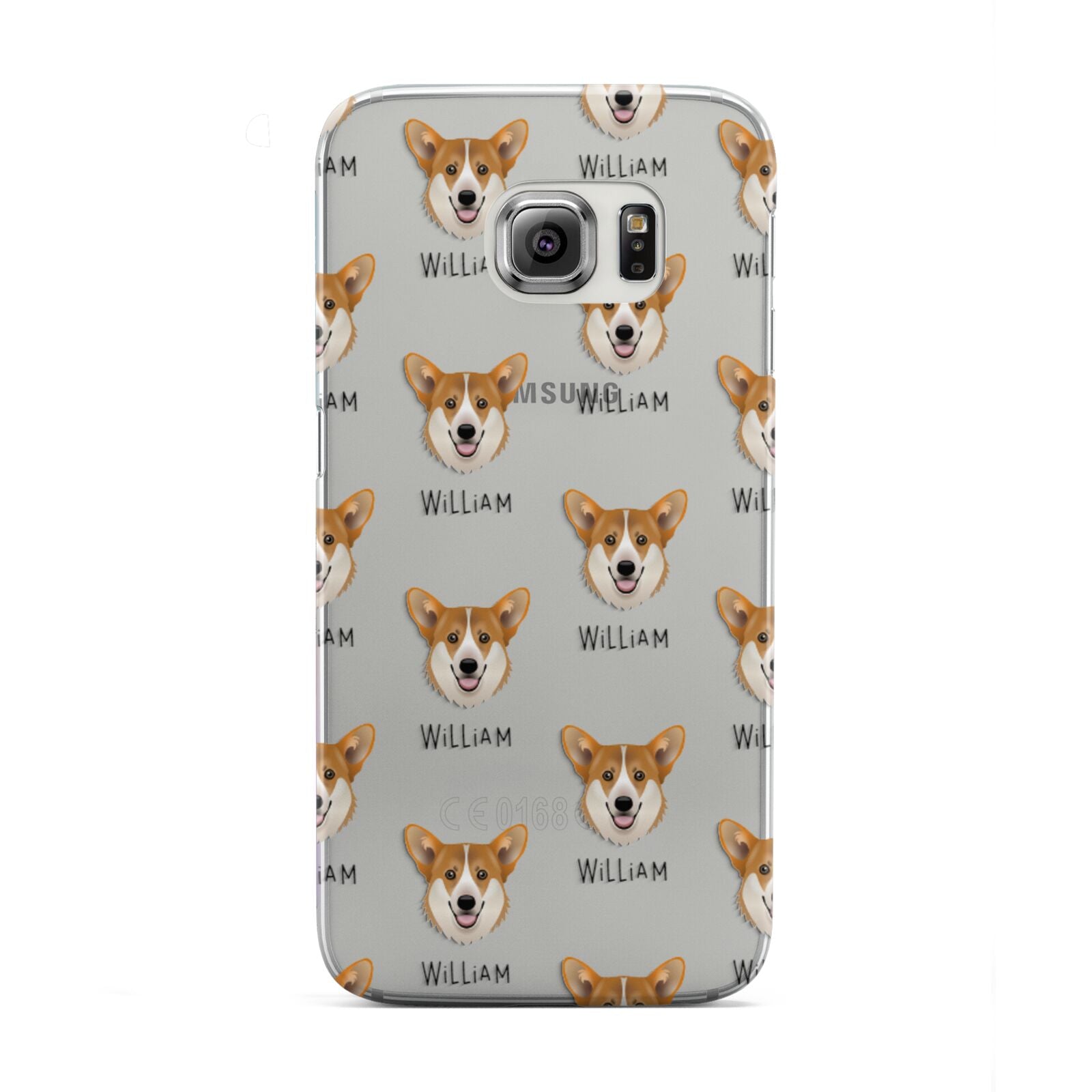 Pembroke Welsh Corgi Icon with Name Samsung Galaxy S6 Edge Case