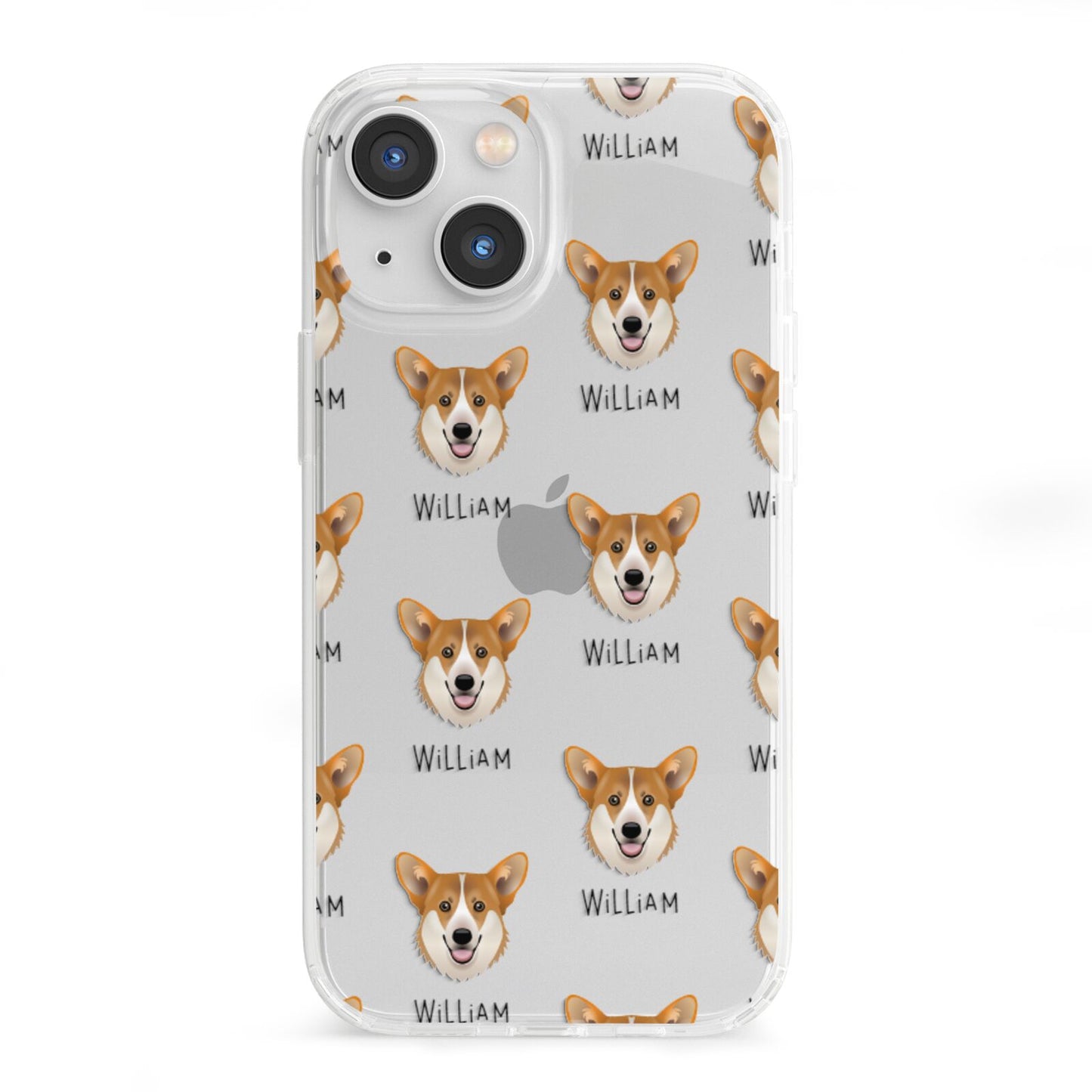 Pembroke Welsh Corgi Icon with Name iPhone 13 Mini Clear Bumper Case