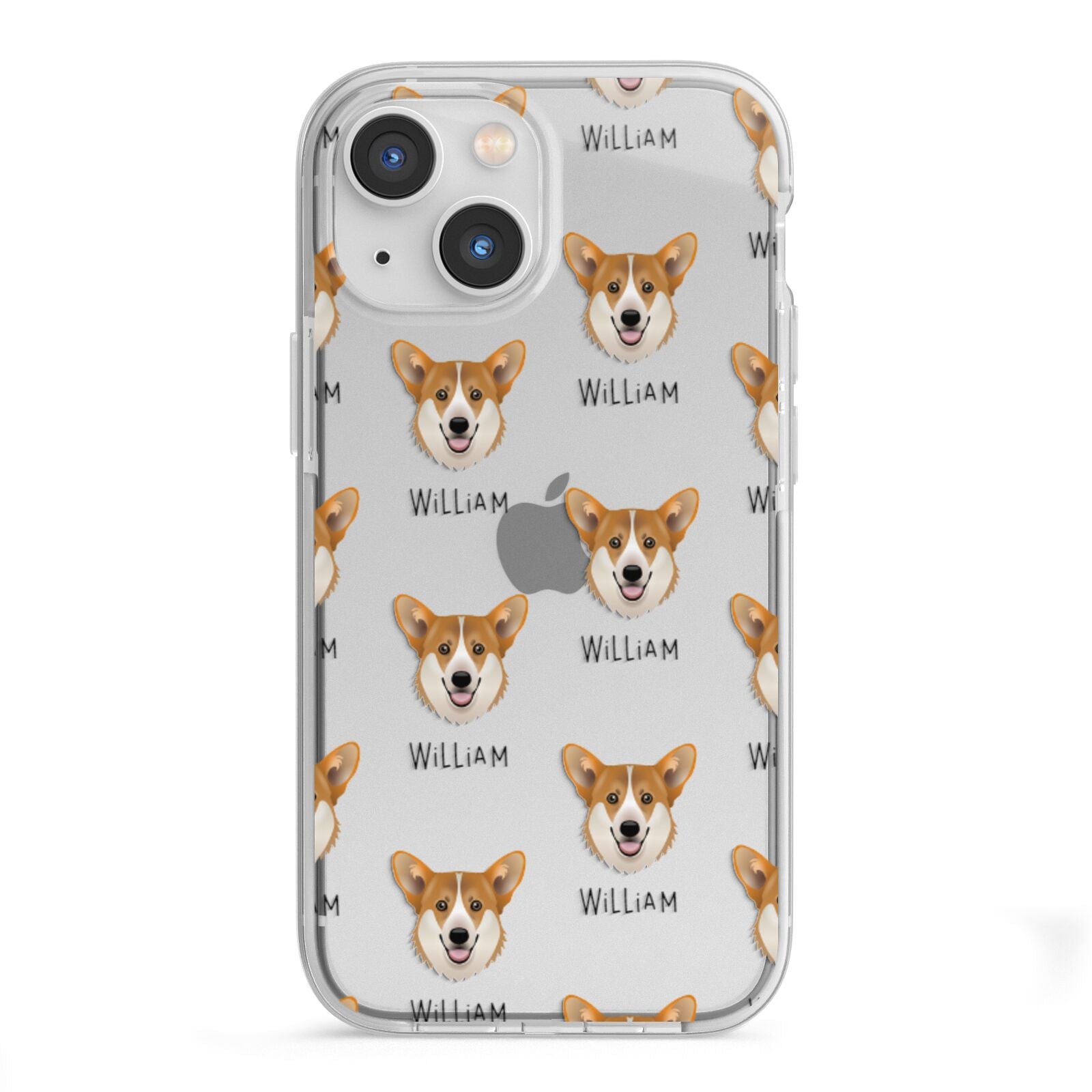 Pembroke Welsh Corgi Icon with Name iPhone 13 Mini TPU Impact Case with White Edges