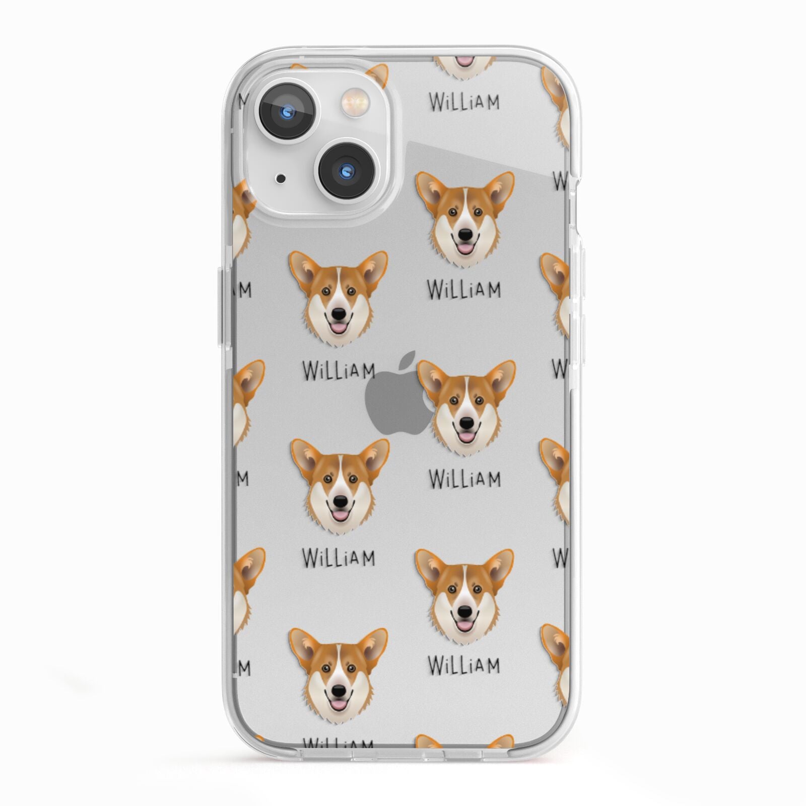 Pembroke Welsh Corgi Icon with Name iPhone 13 TPU Impact Case with White Edges