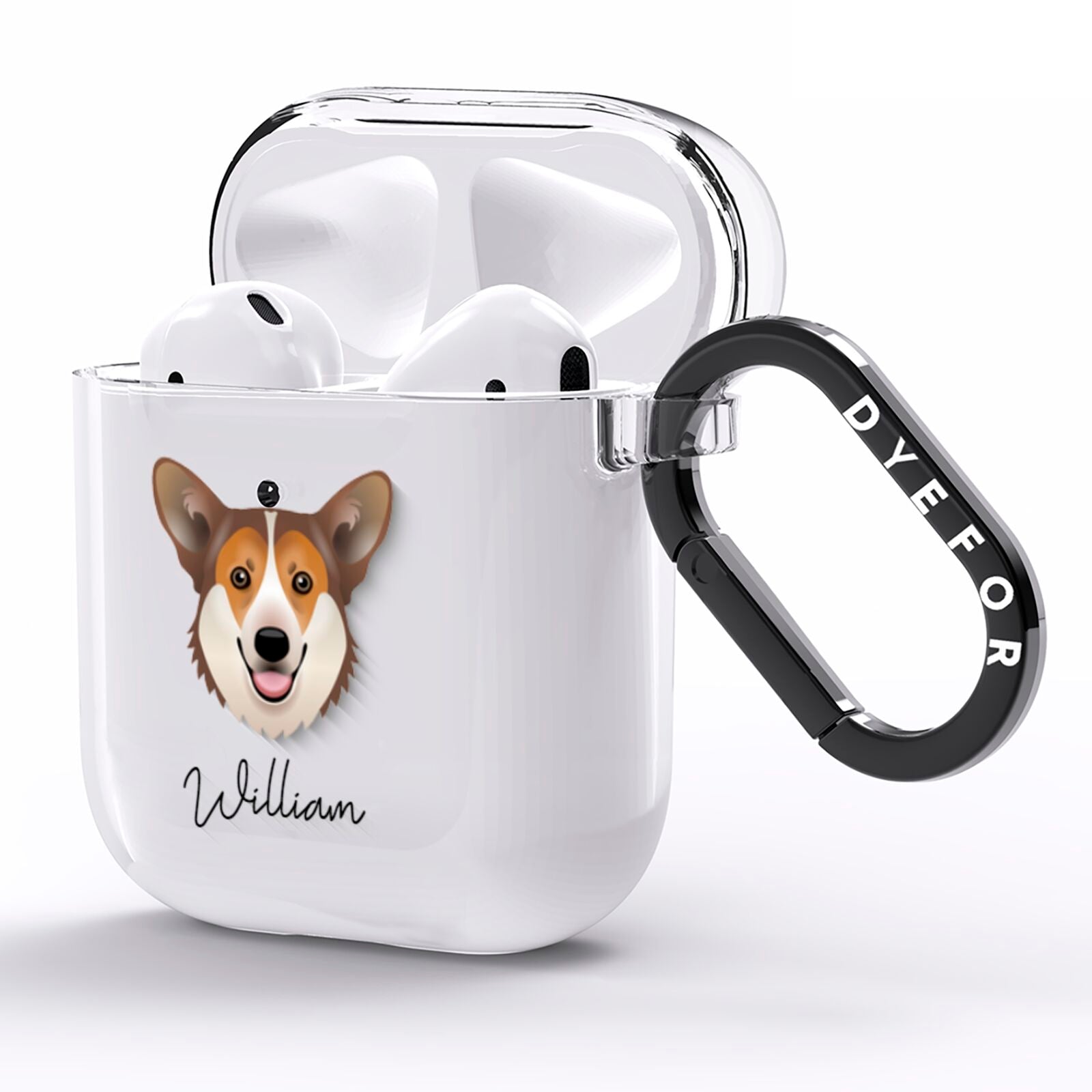 Pembroke Welsh Corgi Personalised AirPods Clear Case Side Image