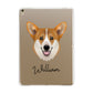 Pembroke Welsh Corgi Personalised Apple iPad Gold Case