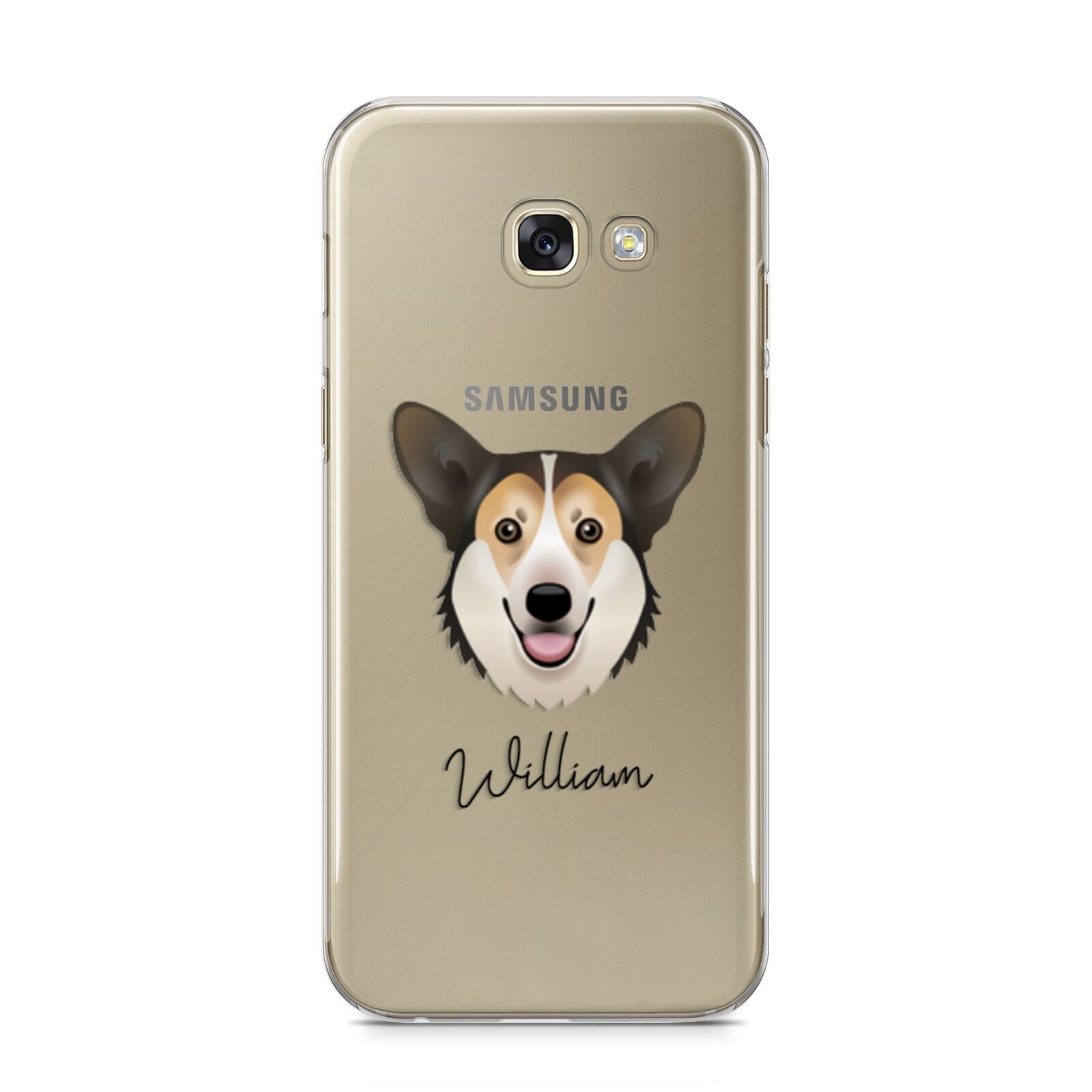 Pembroke Welsh Corgi Personalised Samsung Galaxy A5 2017 Case on gold phone