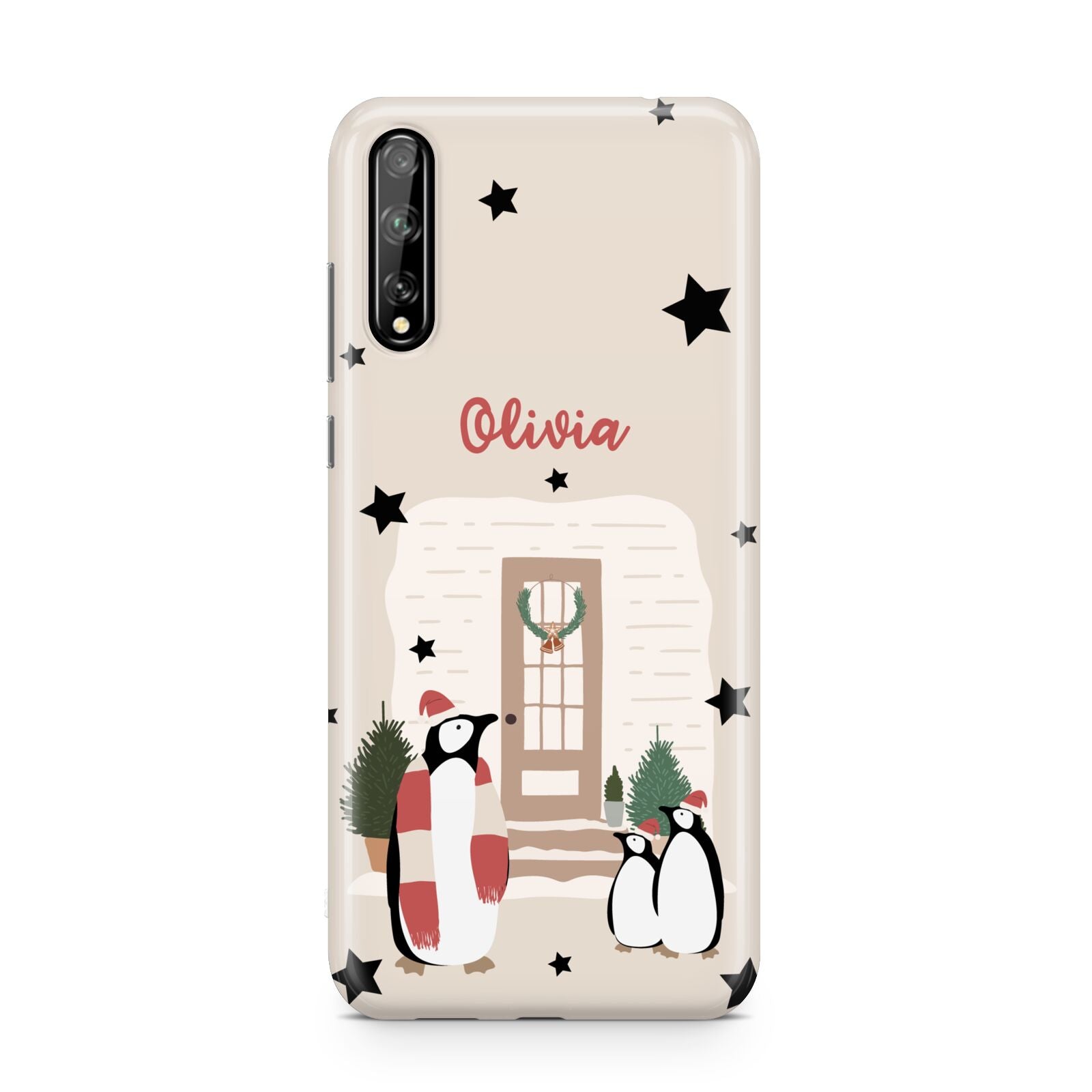 Penguin Christmas Personalised Huawei Enjoy 10s Phone Case