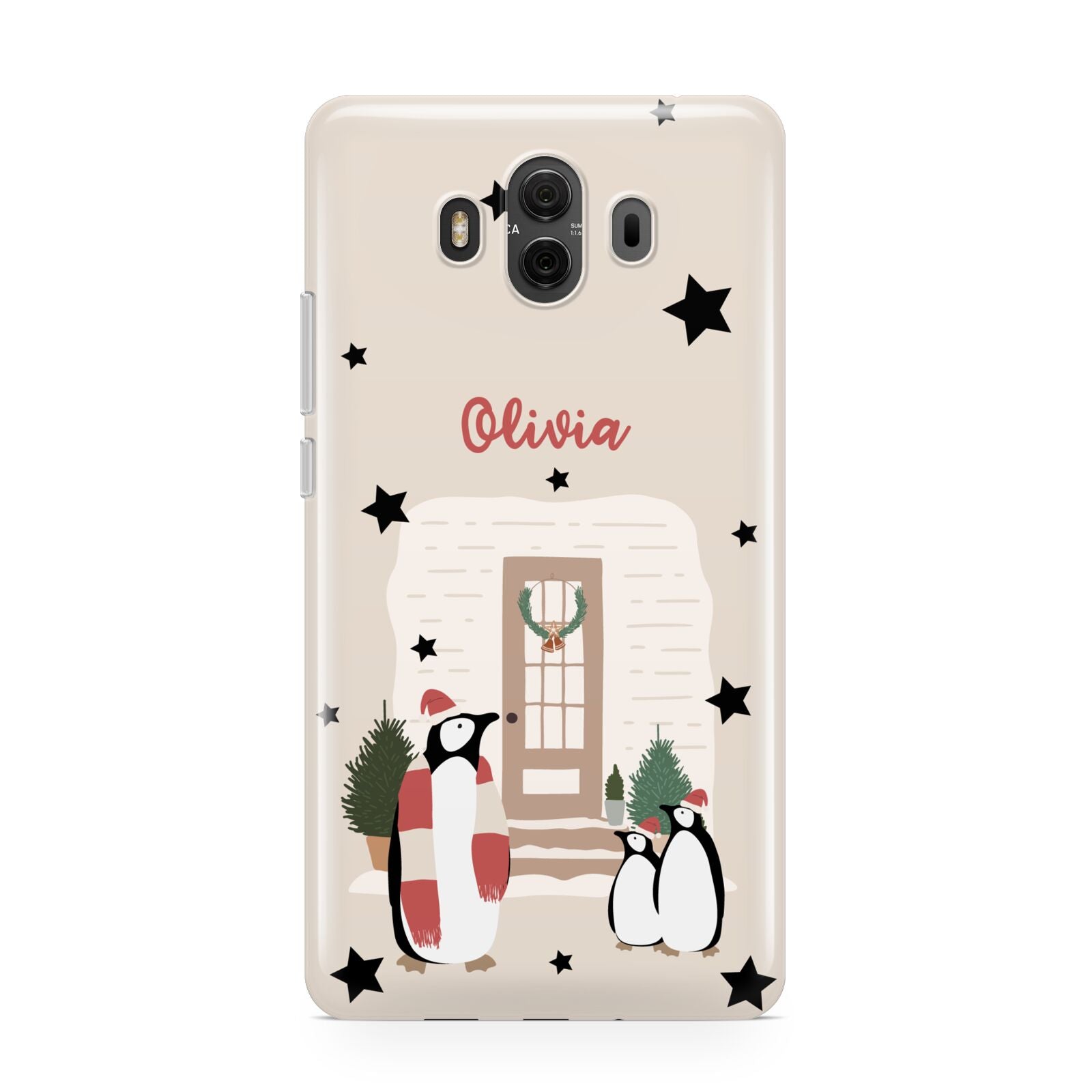 Penguin Christmas Personalised Huawei Mate 10 Protective Phone Case