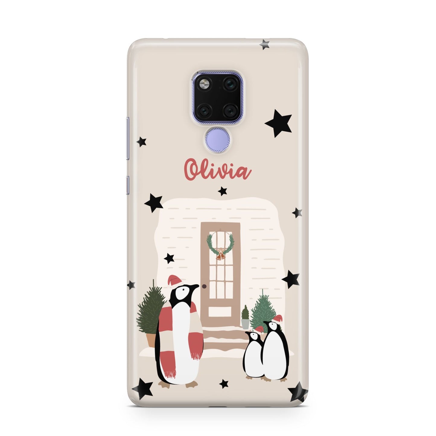 Penguin Christmas Personalised Huawei Mate 20X Phone Case